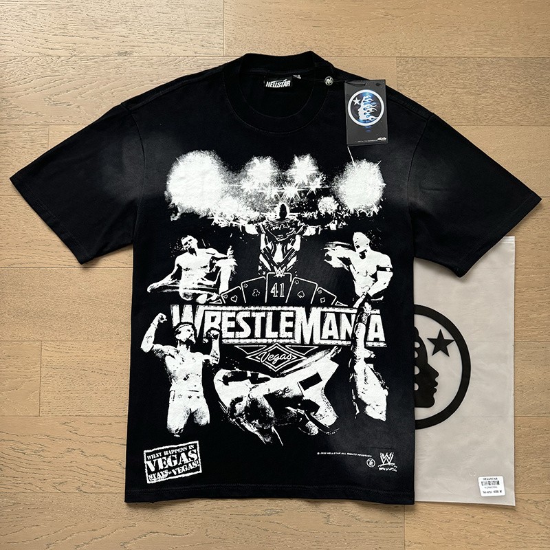 Hellstar Loose Fit High Street Trendy Sports T Shirt for Men and Women gallery