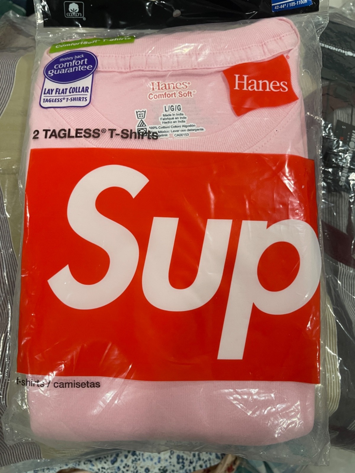 Supreme FW21 Hanes Tagless Tees Pink Large (2 Pack)