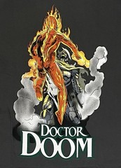 Whitegold Industries – God Doom CC Vintage Black L Screen Print Double Sided Tee