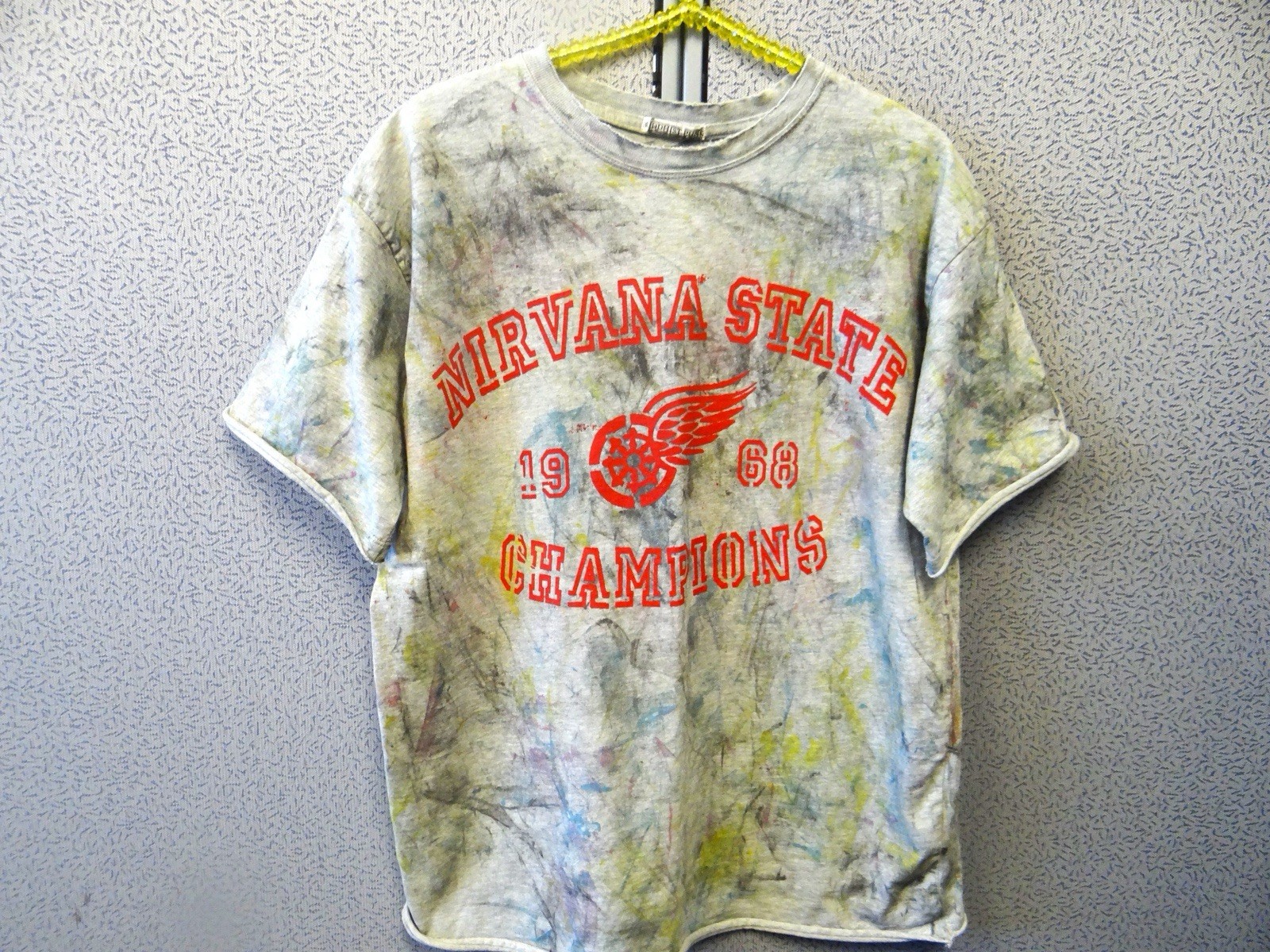 Buddhist Punk Distressed Gray/multi Color T-shirt gallery