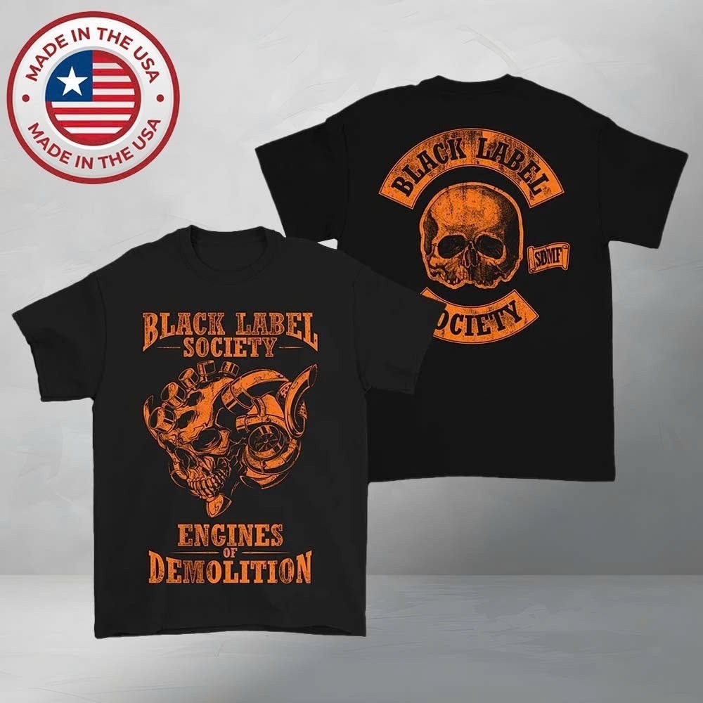 Black Label Society 2026 Two Sides Engines Of Demolition Skully T-Shirt