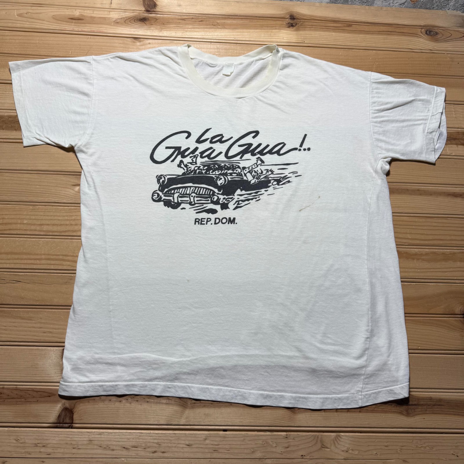 Vintage 90s La Gua Gua Rep Dom Dominican Republic Classic Car Art Shirt XL gallery