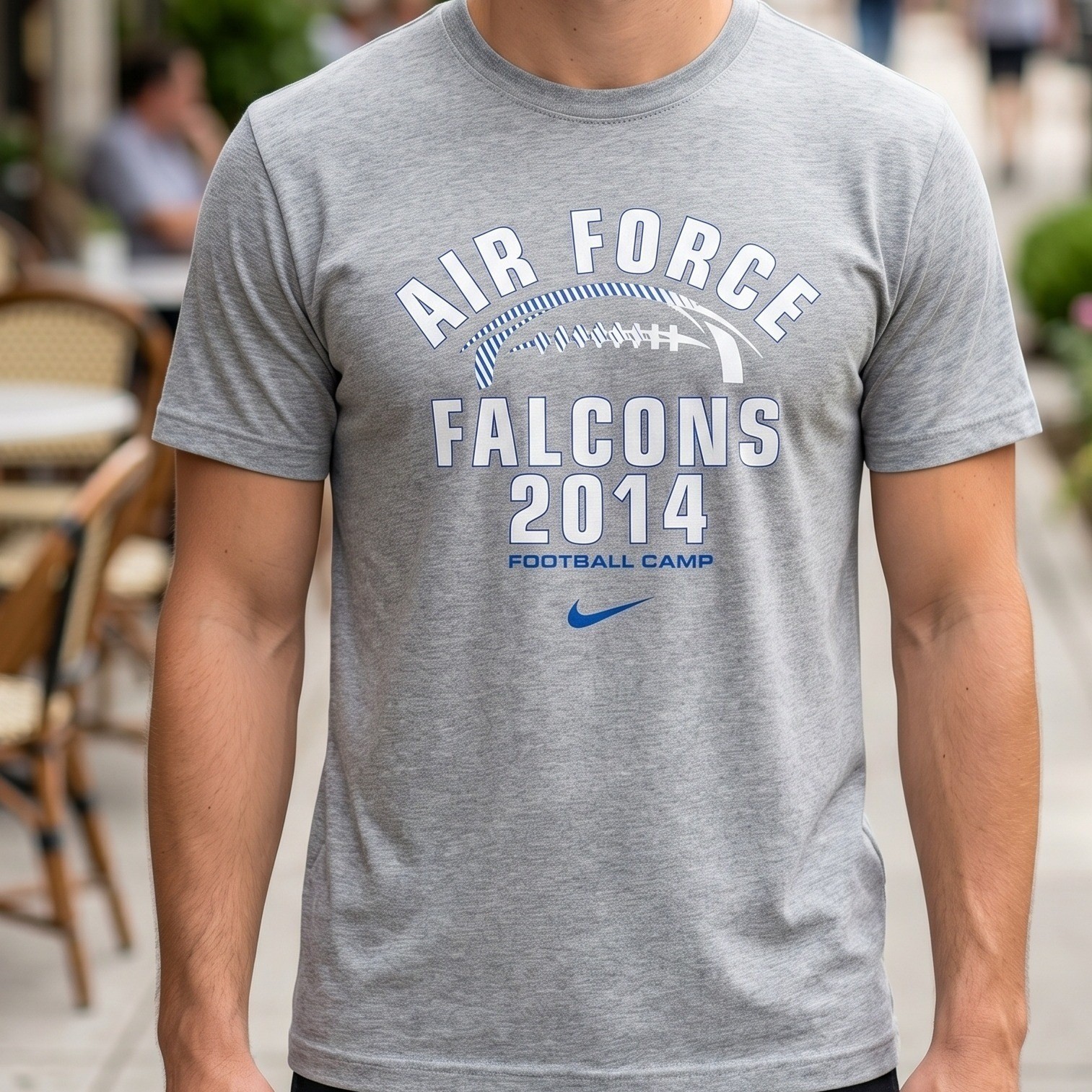 Nike Air Force Falcons 2014 Football Camp T-Shirt Heather Grey Just Do It Mens S