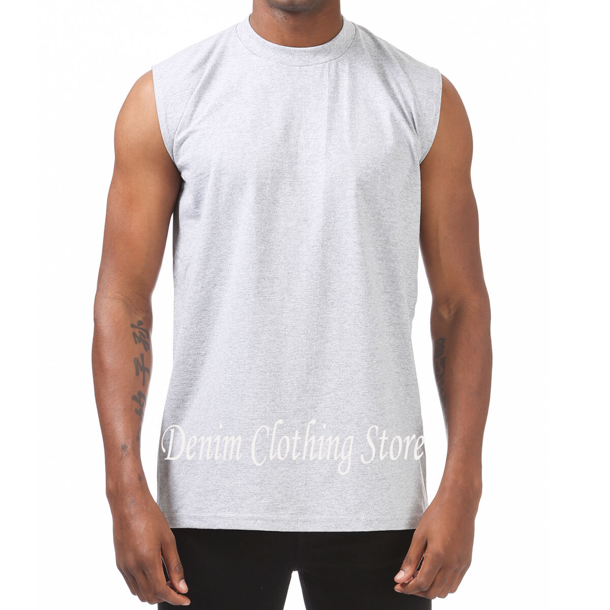 PROCLUB HEAVY WEIGHT SOLID PLAIN COTTON SLEEVELESS MUSCLE TEE SHIRTS SIZE M- 7XL gallery