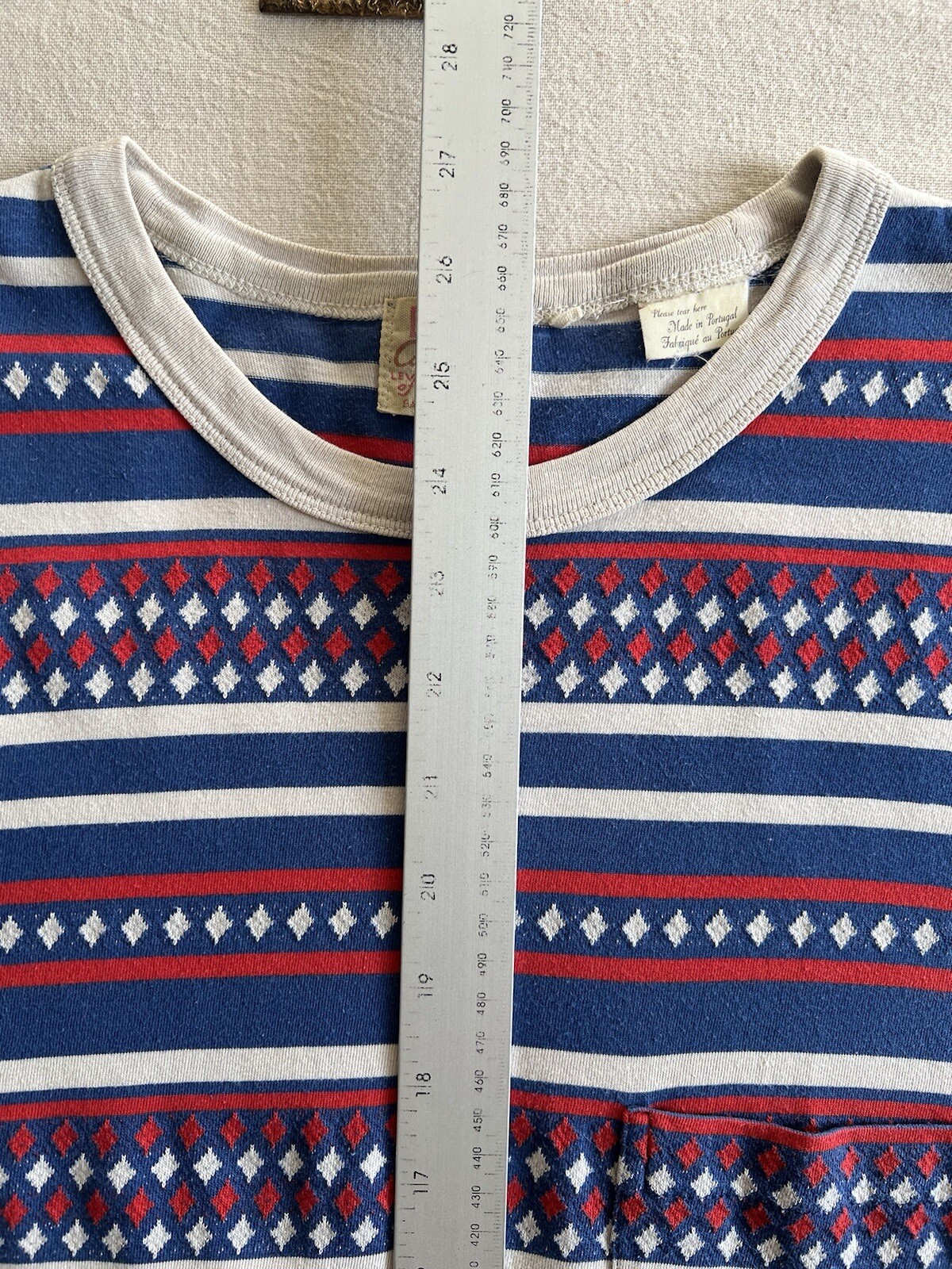 LVC T-Shirt M 50s Casuals Single Stitch Geometric Levi's Ringer Collar Pocket gallery