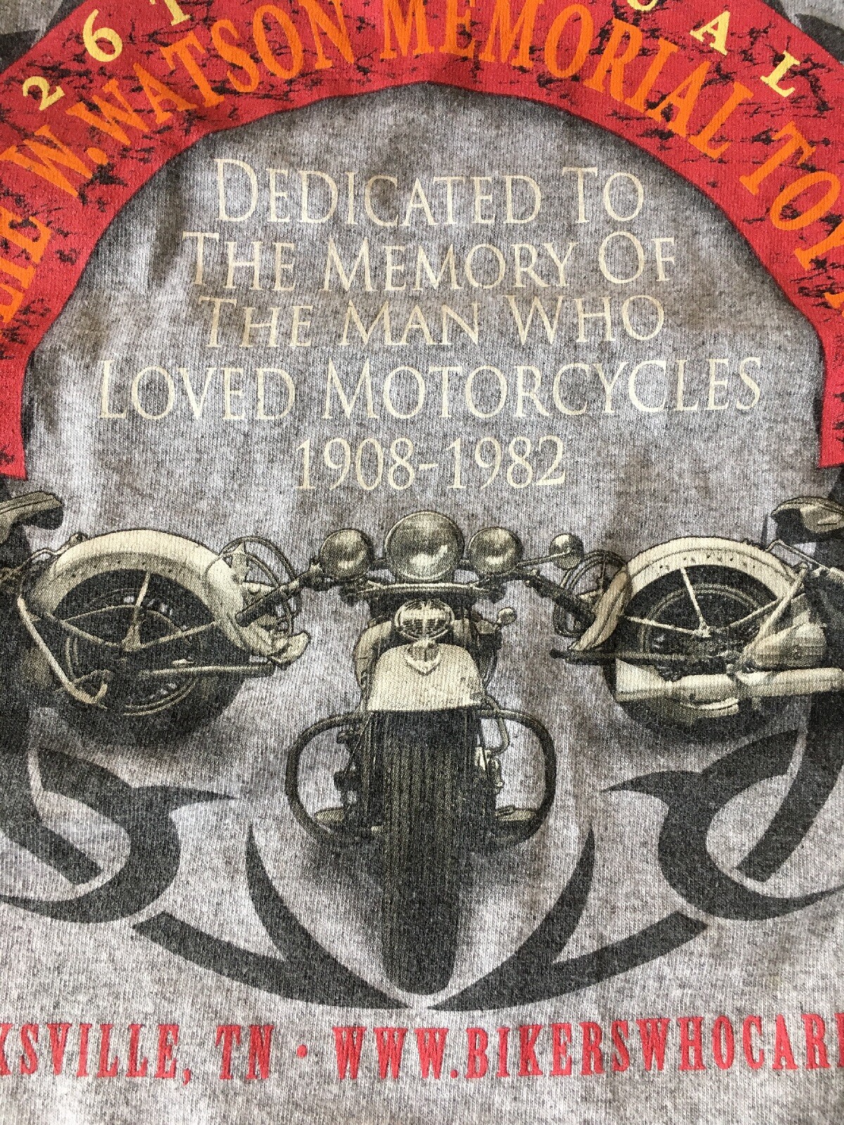 Ride to Remember 26th Leslie Watson Memorial Biker Mens Tshirt Silver Large gallery