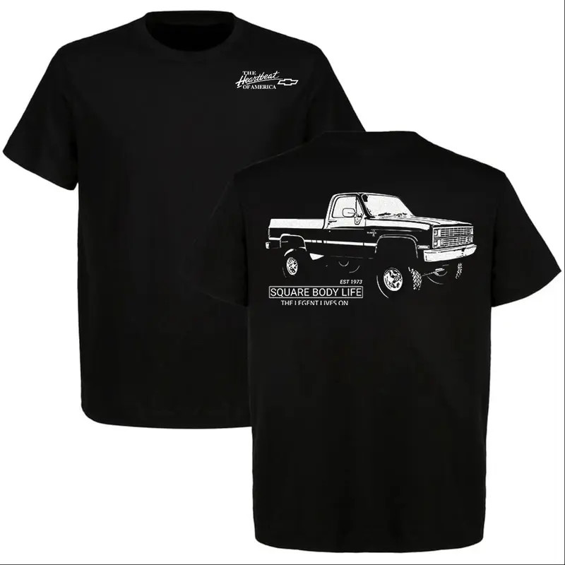 Vintage Chevy Silverado 1973 Squarebody 2 Sided T-Shirt, Chevy Truck Graphic Tee