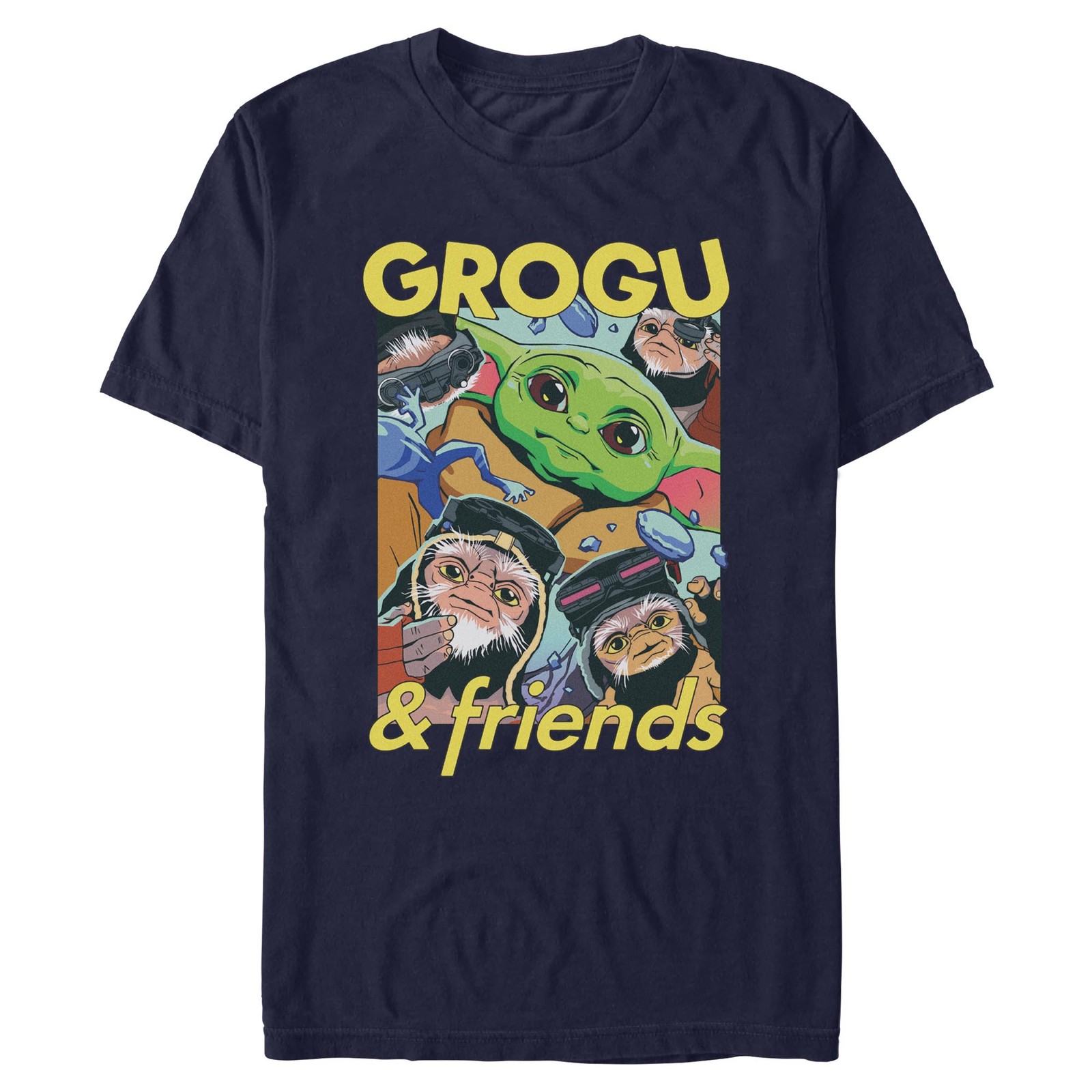 Men’s Star Wars: The Mandalorian and Grogu The Child And Friends Collage T-Shirt