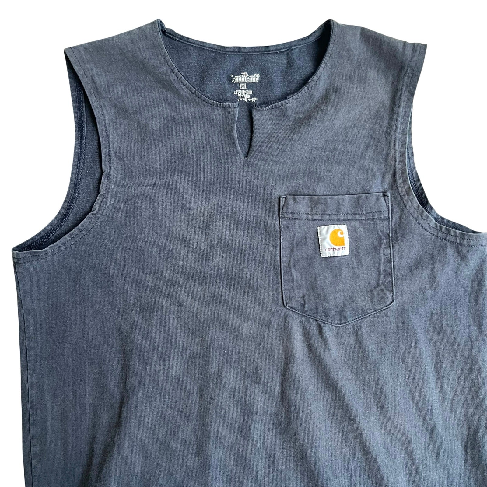 Carhartt Pocket Tank Top Distressed Fade Workwear Utility Grunge Medium gallery