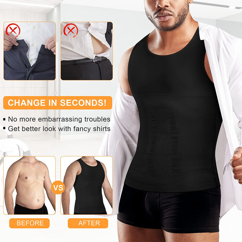 Mens Slimming Vest Abs Abdomen Compression Shirt Workout Tank Tops Body Shaper gallery
