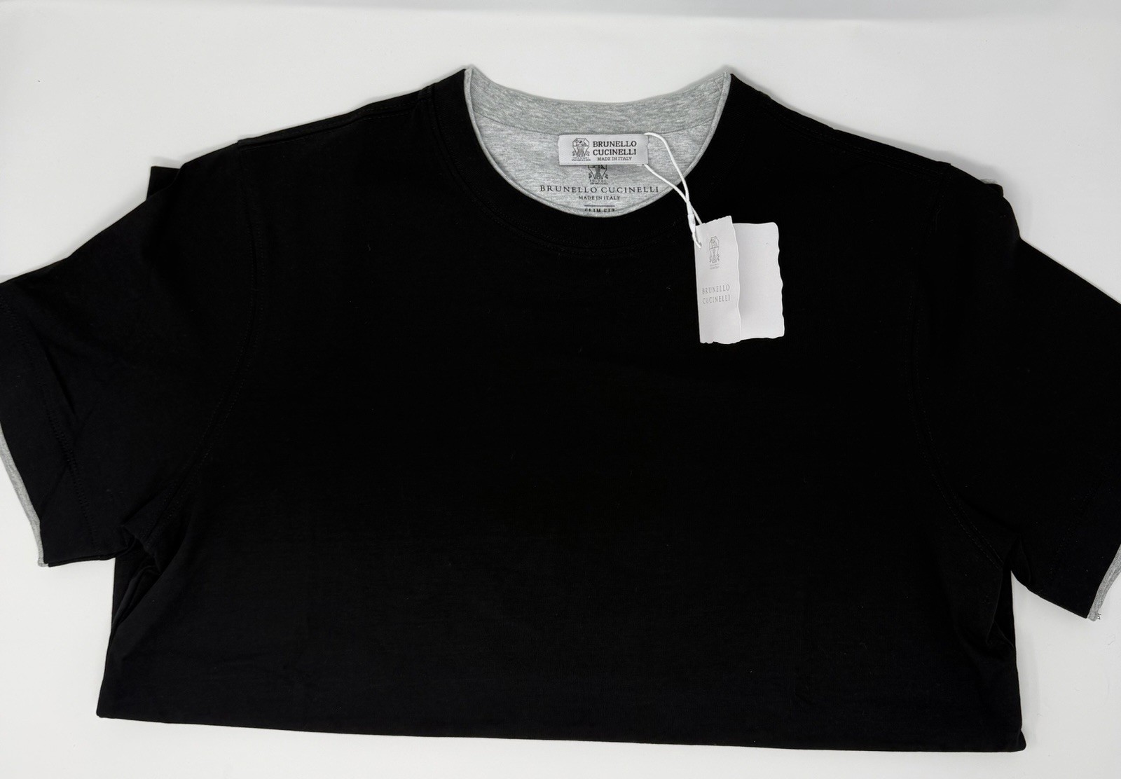 BRUNELLO CUCINELLI Black /gray Layering T-shirt. SZ 48 slim fit