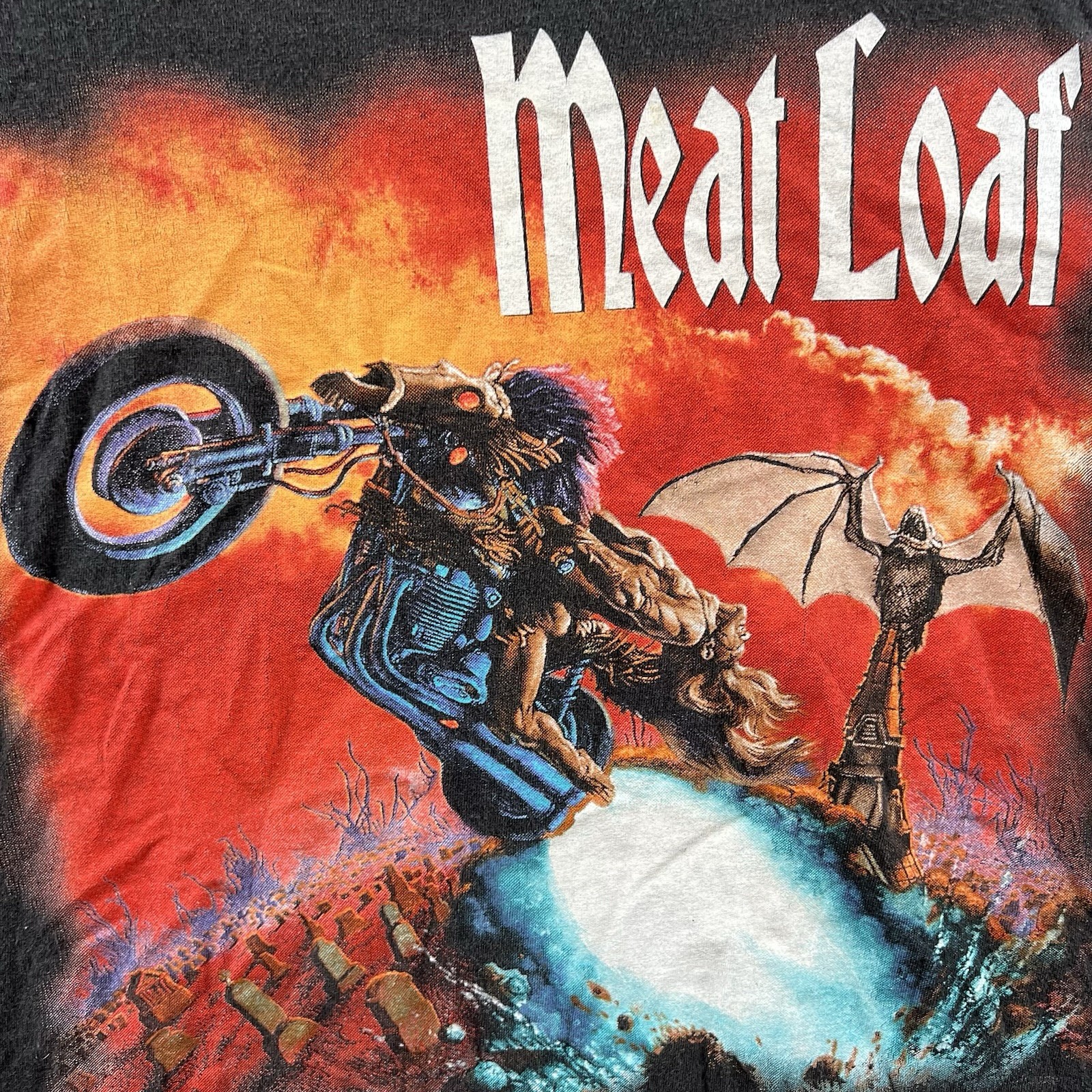 Vintage Meatloaf Shirt Mens XL Black 90s Bat Out Of Hell World Tour Single Stitc gallery
