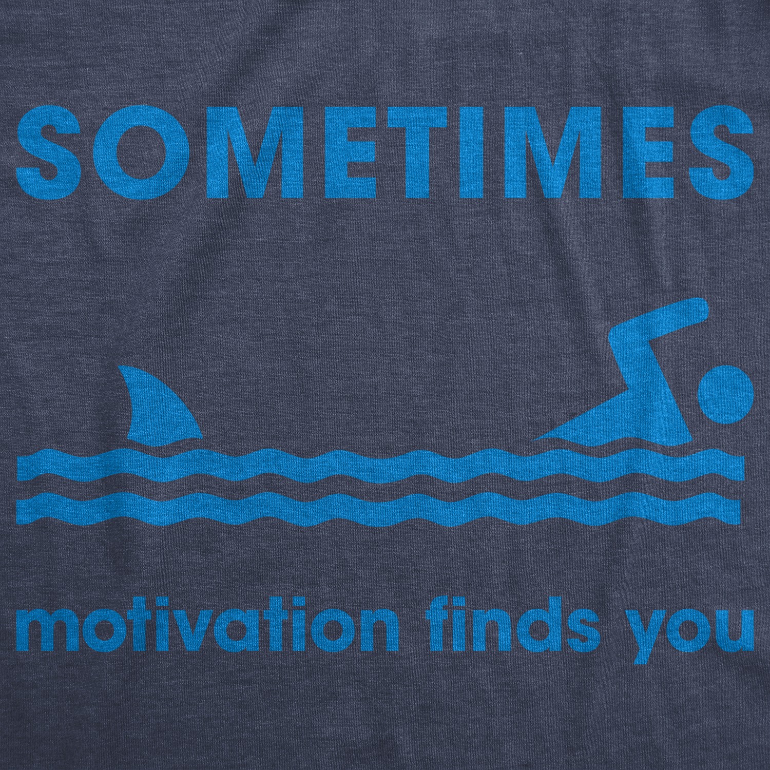 Mens Sometimes Motivation Finds You Tshirt Funny Shark Tee gallery