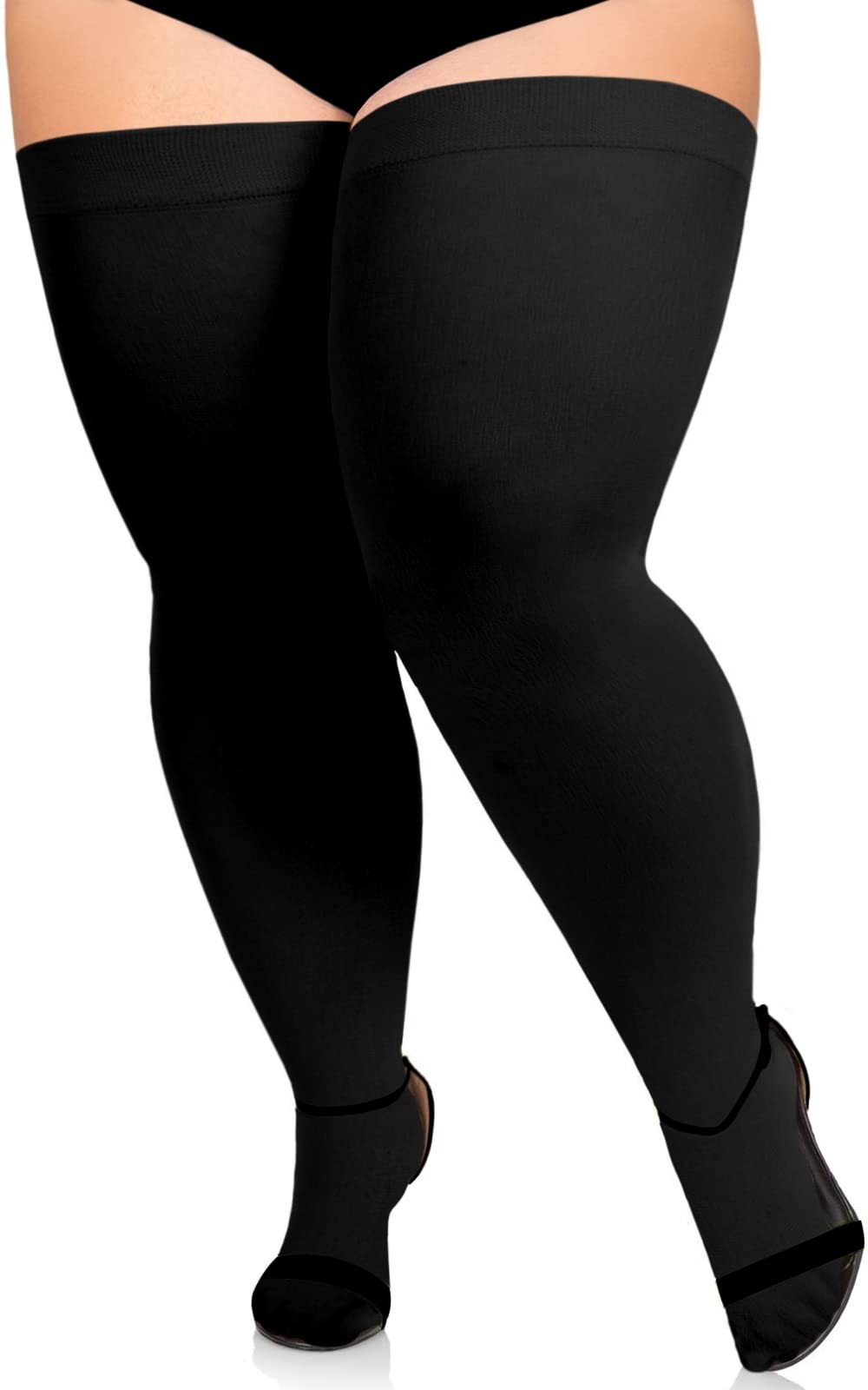 Plus Size Thigh High Stockings for Thick Thighs- Extra Long Womens Opaque Ove... gallery