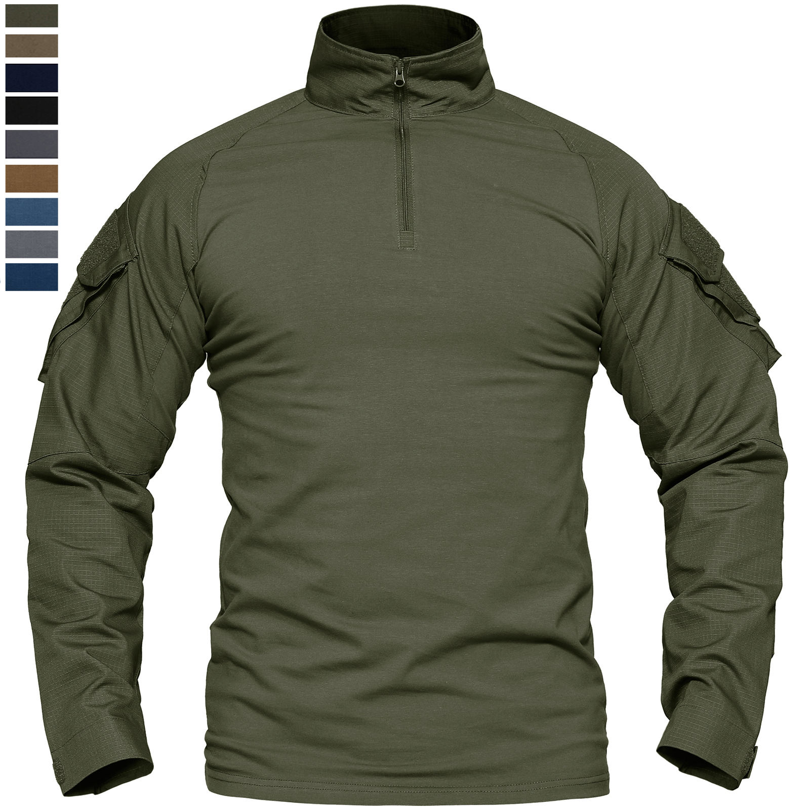 Men’s Hiking T-Shirts Tactical 1/4 Zip Casual Shirts Long Sleeve Field Work Tops