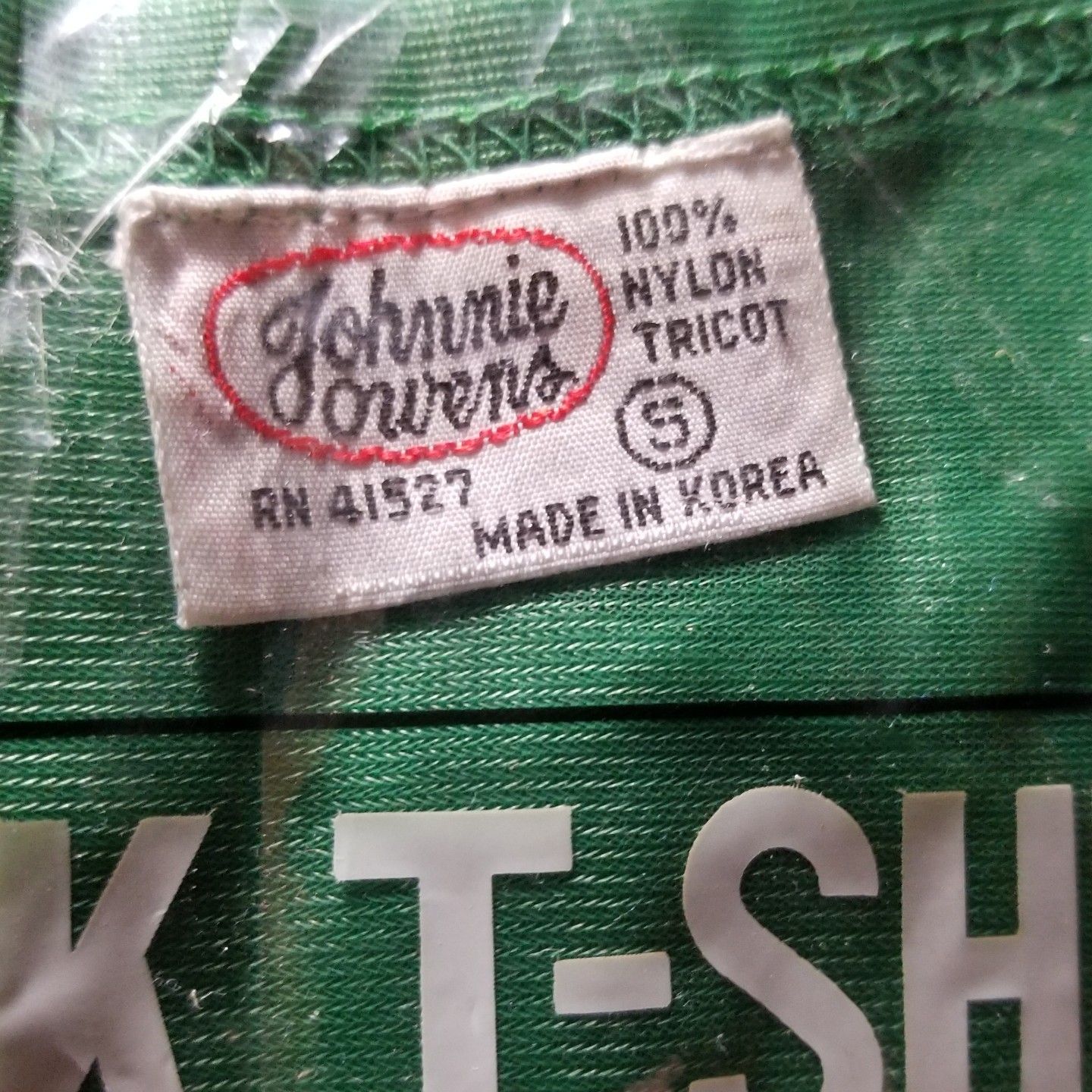 JOHNNIE OWENS Green V Neck T Shirt Small 34-36 Vtg 70's No Iron New in Package gallery