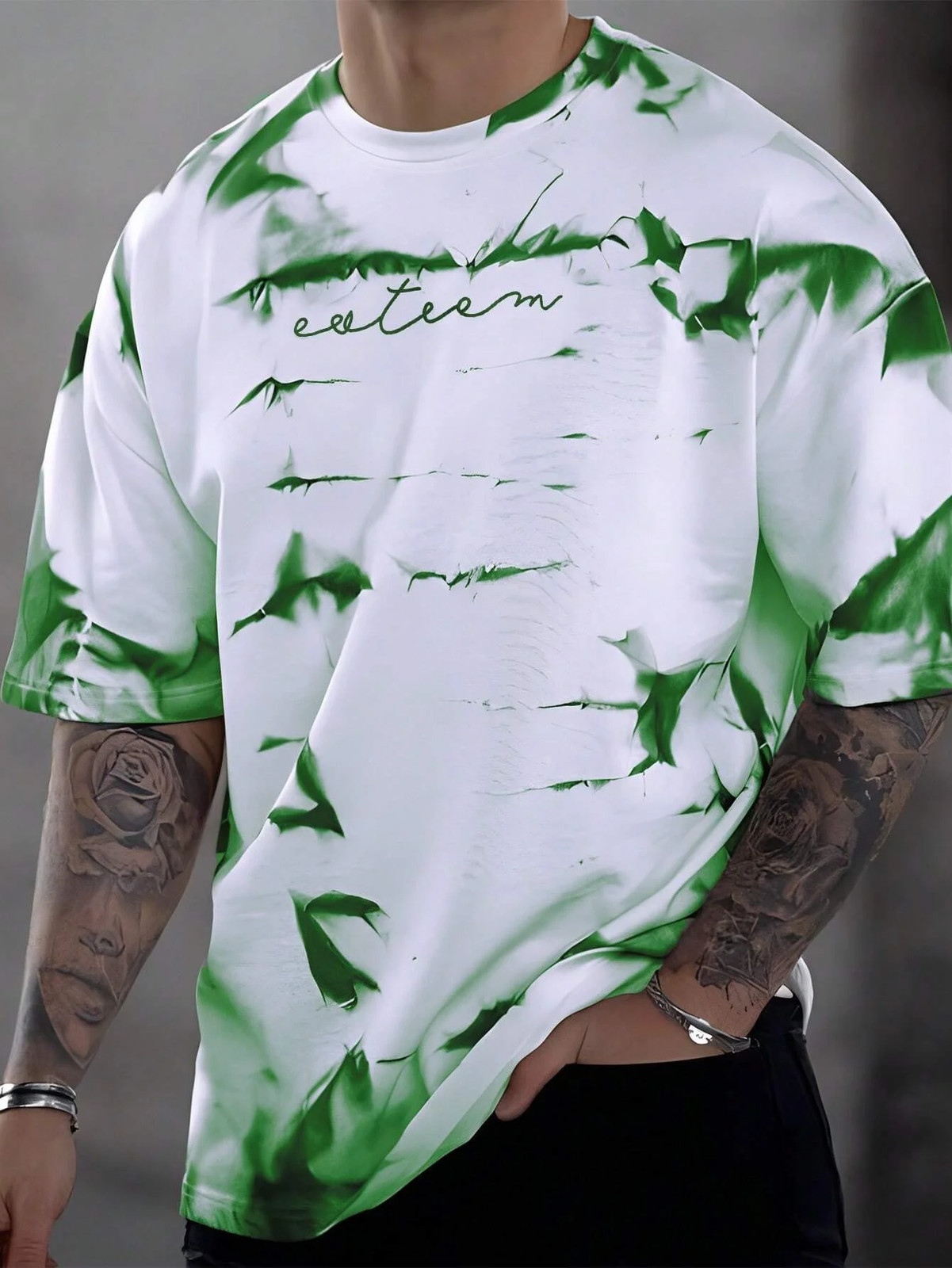3d printing summer new men's casual simple short-sleeved T-shirt polyester fiber gallery