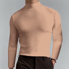 Men’s Turtleneck Slim Fit Basic Tops Lightweight Pullover Long Sleeve T Shirt