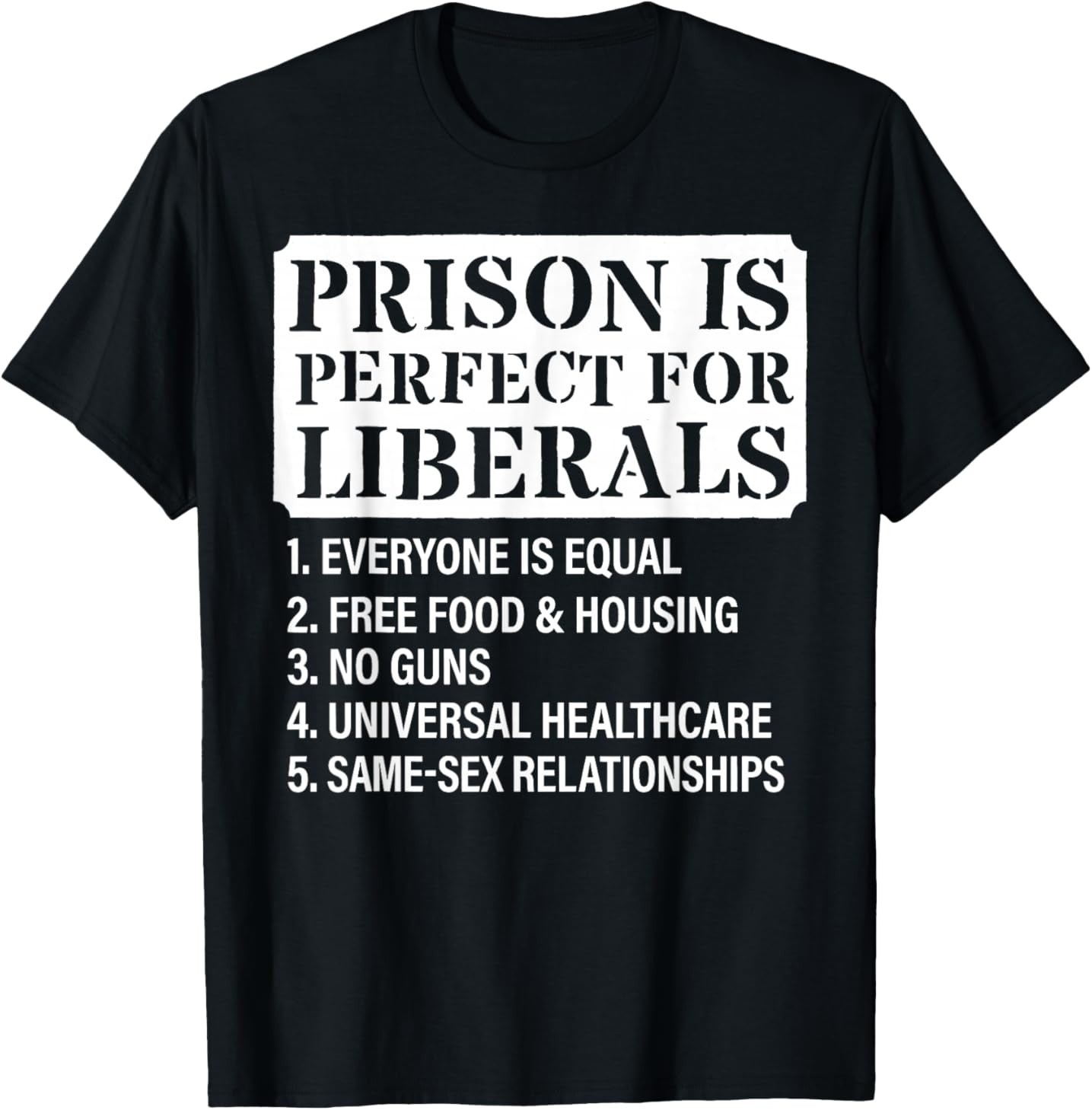 Prison is Perfect for Liberals - Anti Liberal Quote T-Shirt gallery