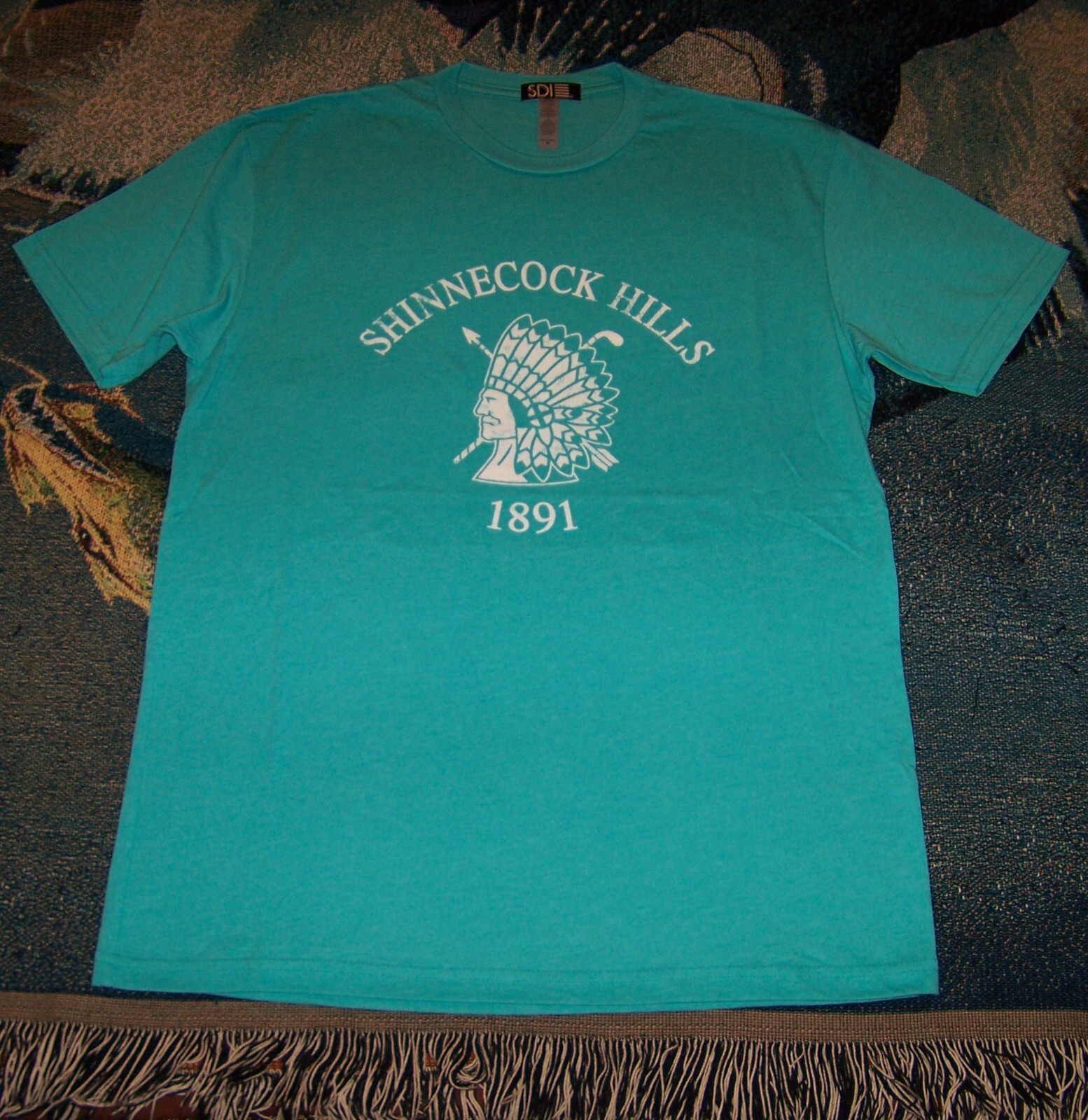 NEW SDI Crew Neck Cotton & Poly Tee Shirt SHINNECOCK HILLS GOLF CLUB M Turquoise gallery