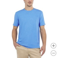 Lands’ End Classic Fit Tee, 4-Way Stretch, Men’s Small, Blue, NEW