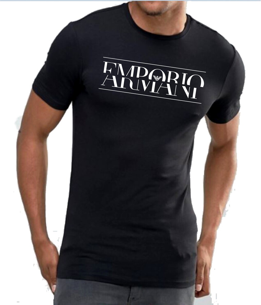 Emporio Armani Nero da Uomo T-Shirt Cotone Elastico, Taglia M L XL gallery
