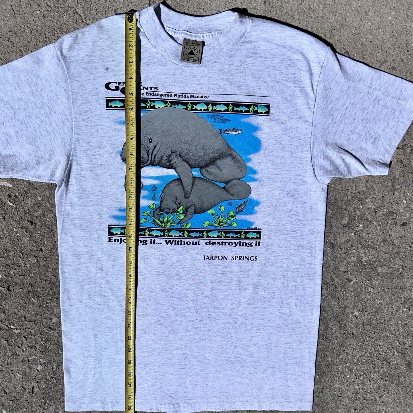 VTG 90s Endangered Florida Manatee Single Stitch Gentle Giant USA L Rare Ocean gallery