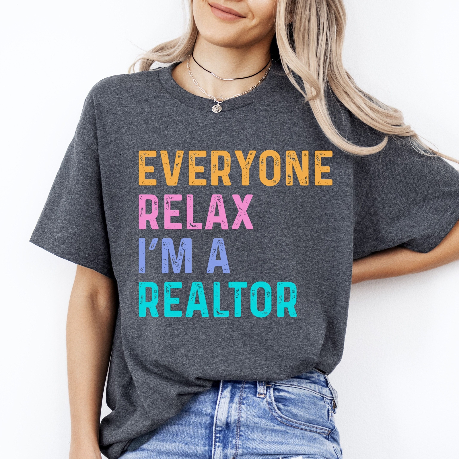 Funny Real estate agent T-Shirt Everyone relax I'm a realtor Unisex tee Black Na gallery