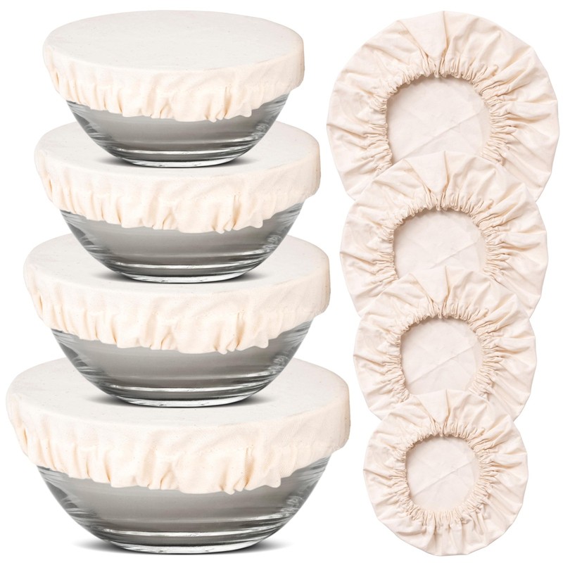 Hell Blues 8-Pack Reusable Organic Elastic Bowl 2XXL 2XL 2L 2M, Off-White