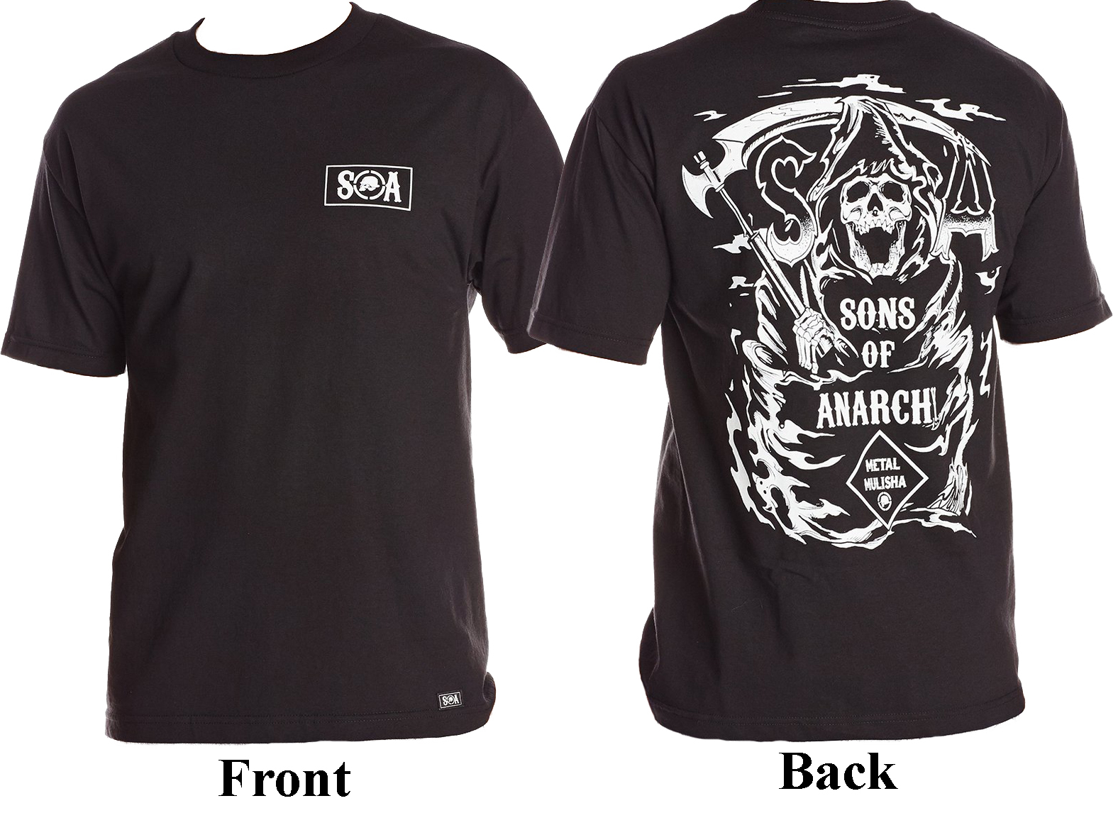 Metal Mulisha Men's Sons Of Anarchy SOA T-Shirt Grim Reaper Black Size S-M gallery