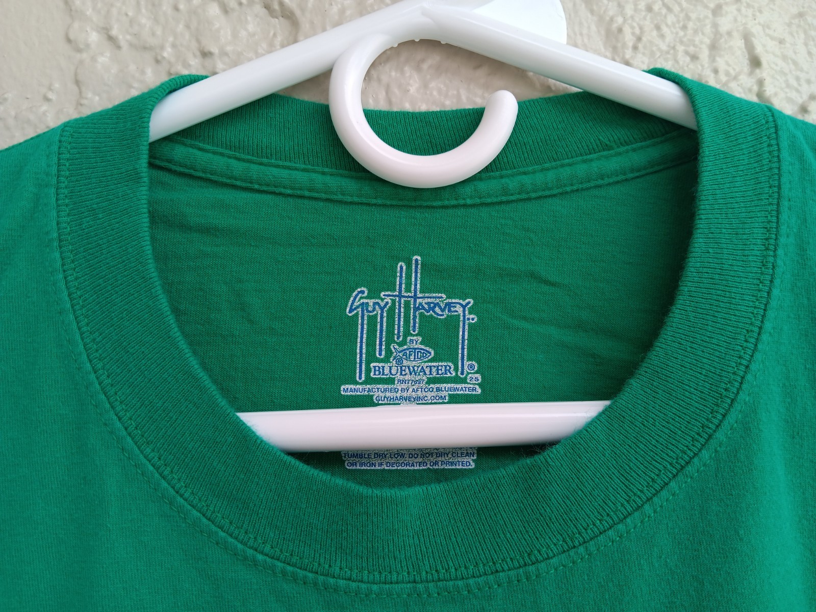 Guy Harvey By AFTCO Bluewater T Shirt Mens Sz: XL Graphic Logo Pocket Green Flaw gallery