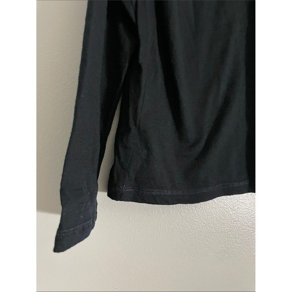 Karbon Mens Black 100% Merino Wool Long Sleeve Crew Neck Base Layer Shirt Size M gallery
