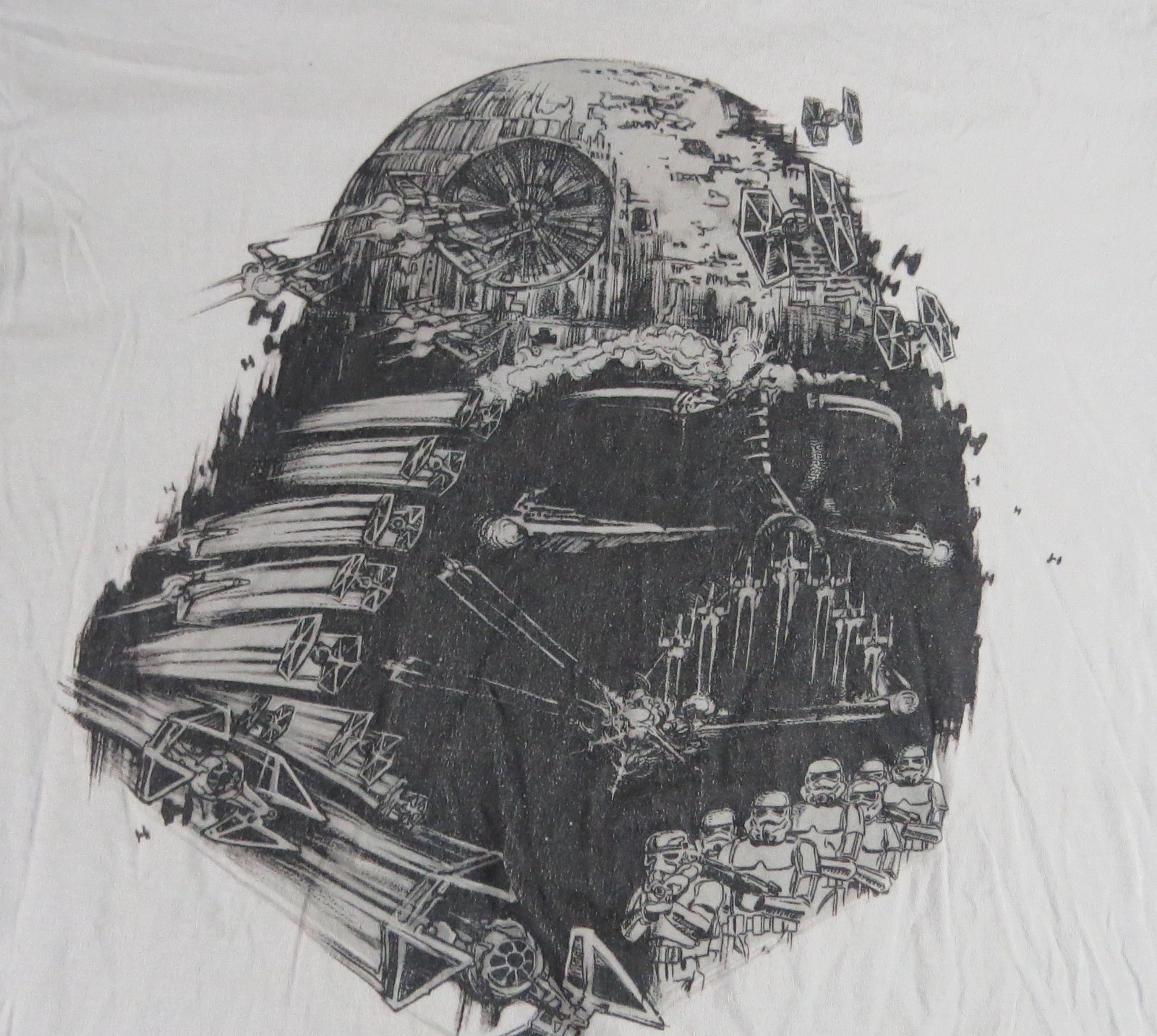 Star Wars Darth Vader Death Star T-Shirt Men XL Gray Port Company Cotton Sci Fi gallery