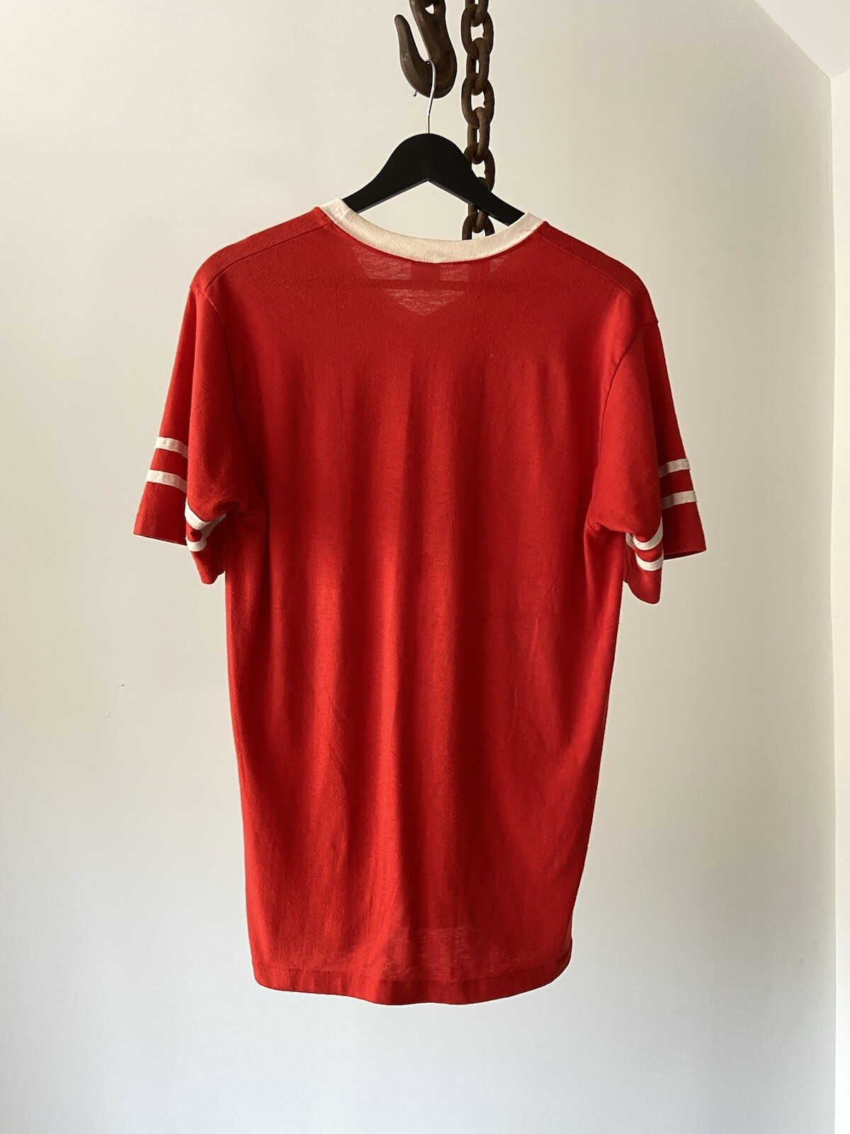 VTG 80s Short Timer Ft. Knox KY Graphic Ringer Red T-Shirt Sport-T Steeman USA gallery