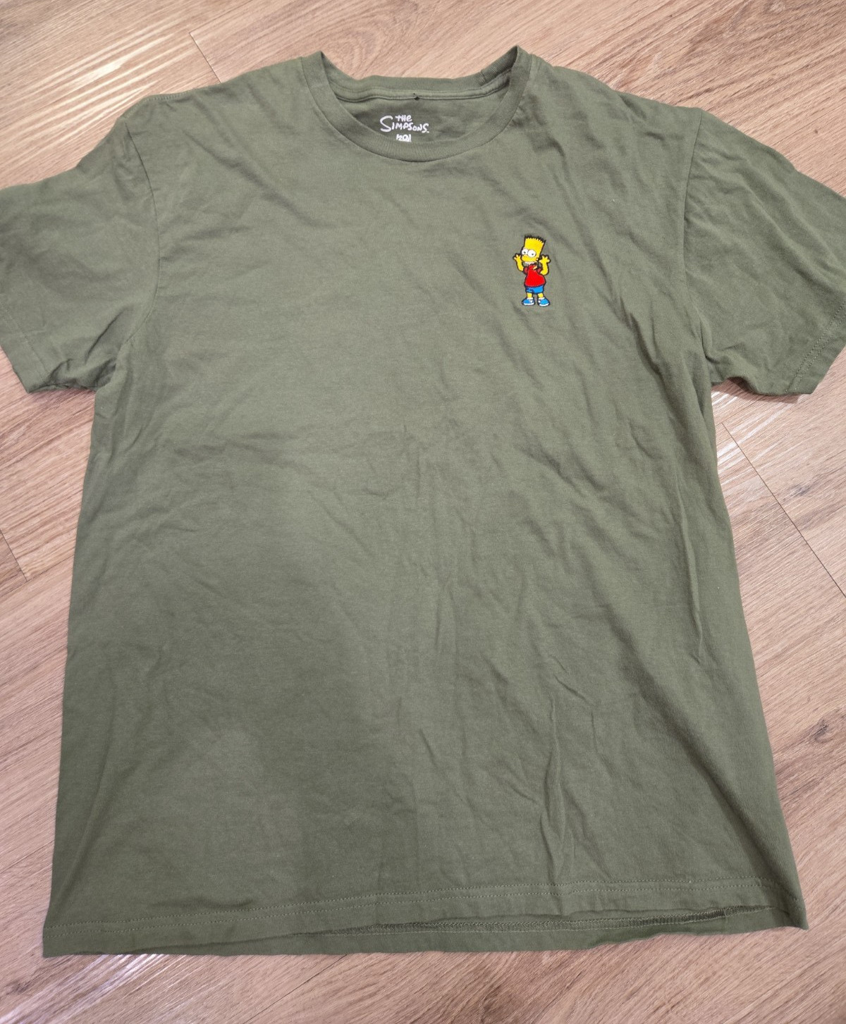 Vintage Bart Simpson Embroidered T-Shirt Green Fox Men's Size Large gallery
