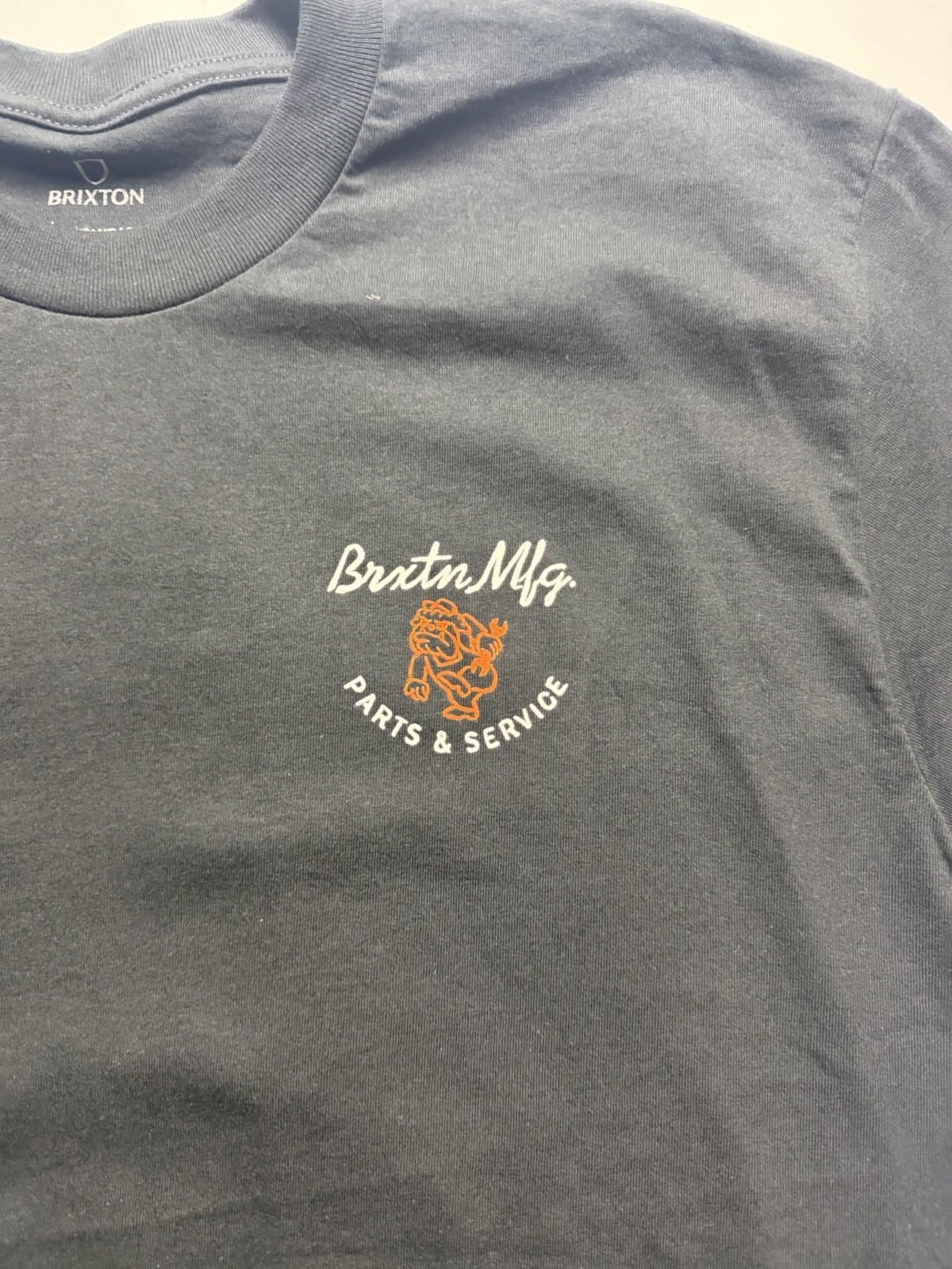 Brixton Mfg Parts and Service Standard Fit Mens SS T Shirt Sz L Bulldog B070 gallery