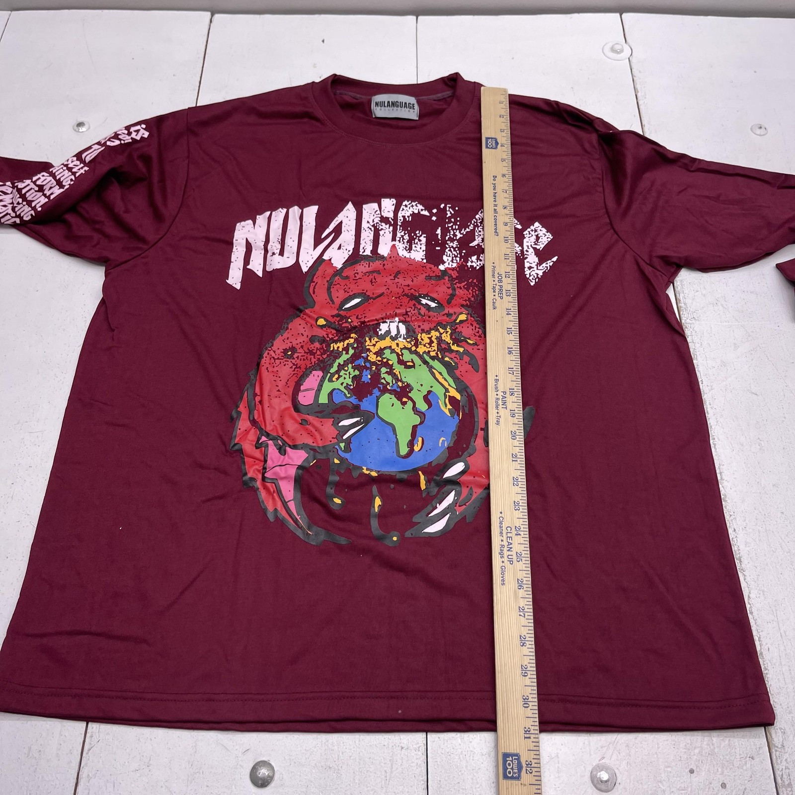 NULANGUAGE Collection Shirt Mens XL Red Long Sleeve World Graphic Tee Streetwear gallery