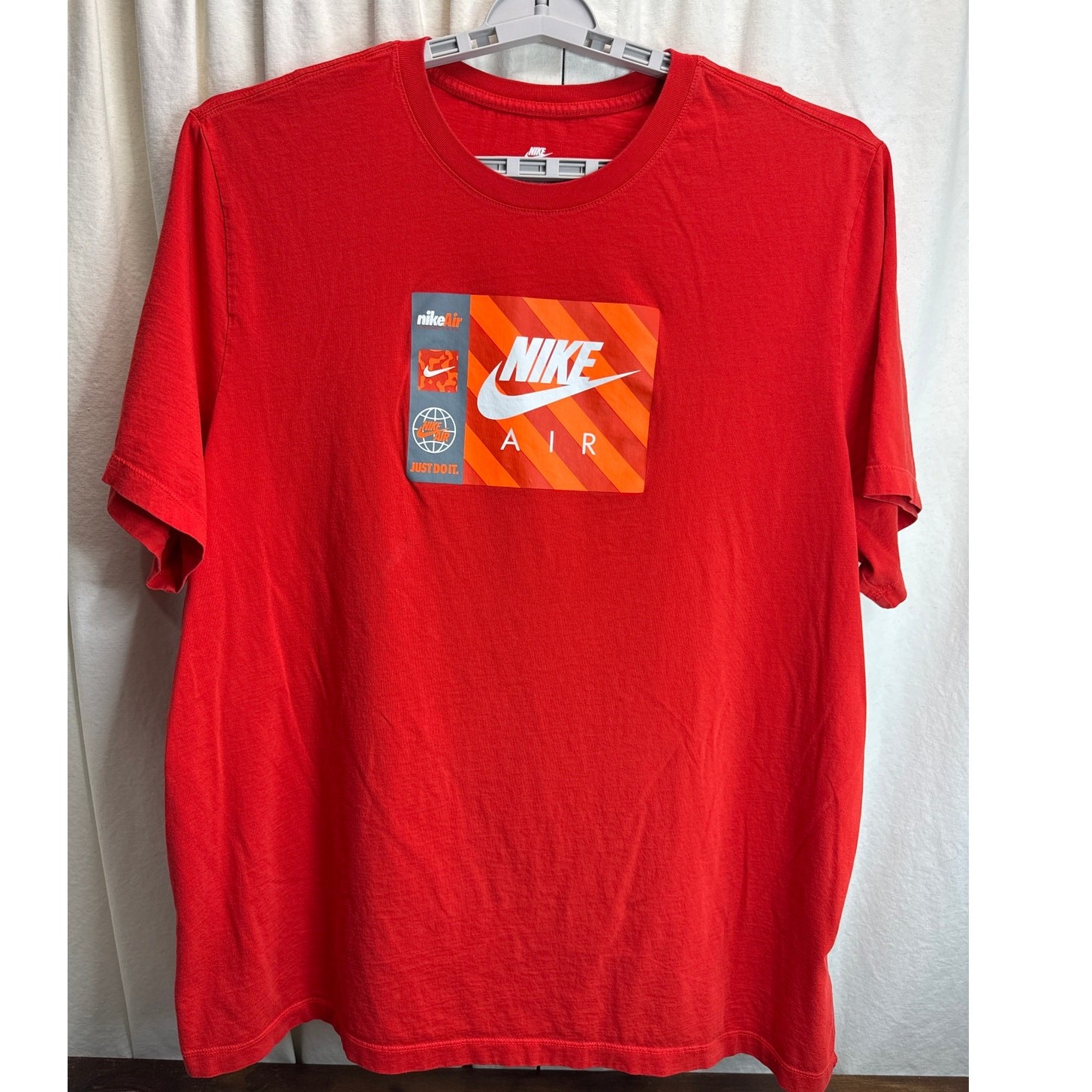Nike Air Cotton Crewneck Sportswear T-Shirt Graphic Logo Red Men's Size 3XL-T gallery