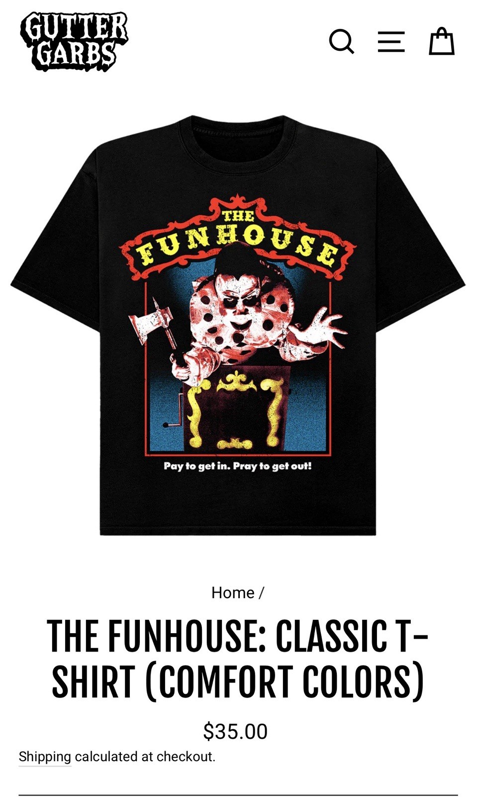 The Funhouse Shirt L Gutter Garbs Fright Rags Cavity Colors Terror Threads gallery