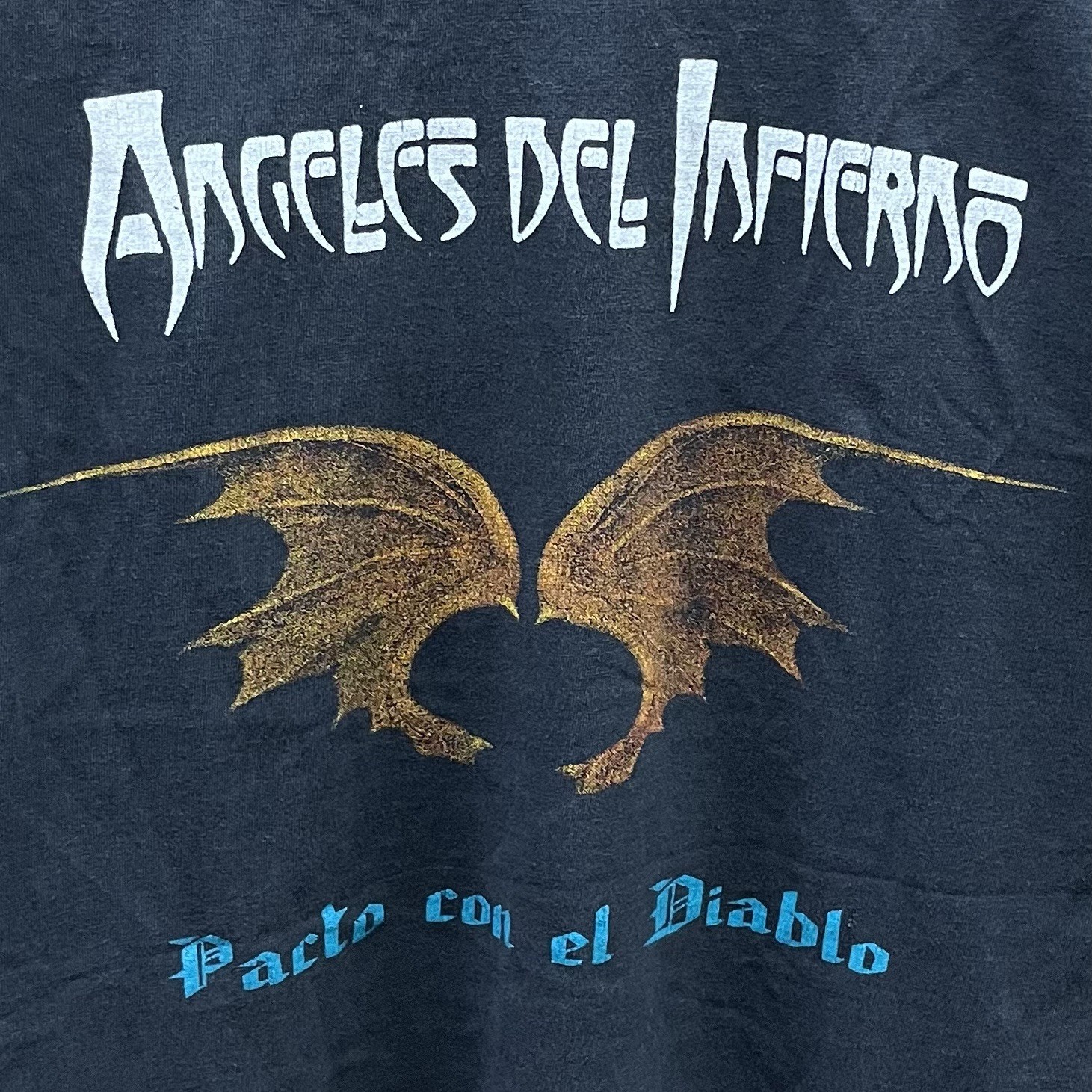 Vintage Angeles Del Infierno Pacto Con Diablo Metal Band Tee Shirt Black Large gallery