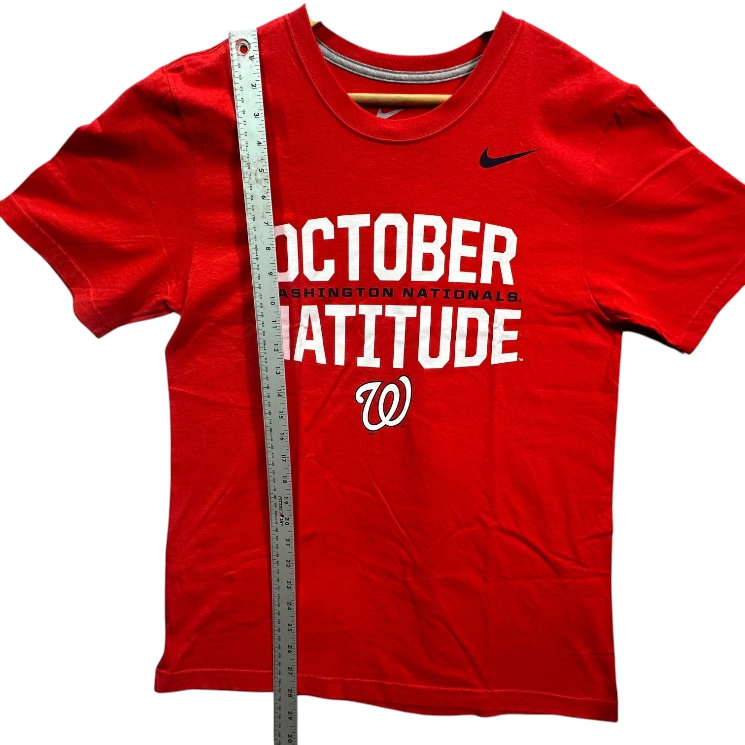 Washington Nationals “Natitude” NIKE TEE Classic Logo Red T-Shirt Men's Size M gallery