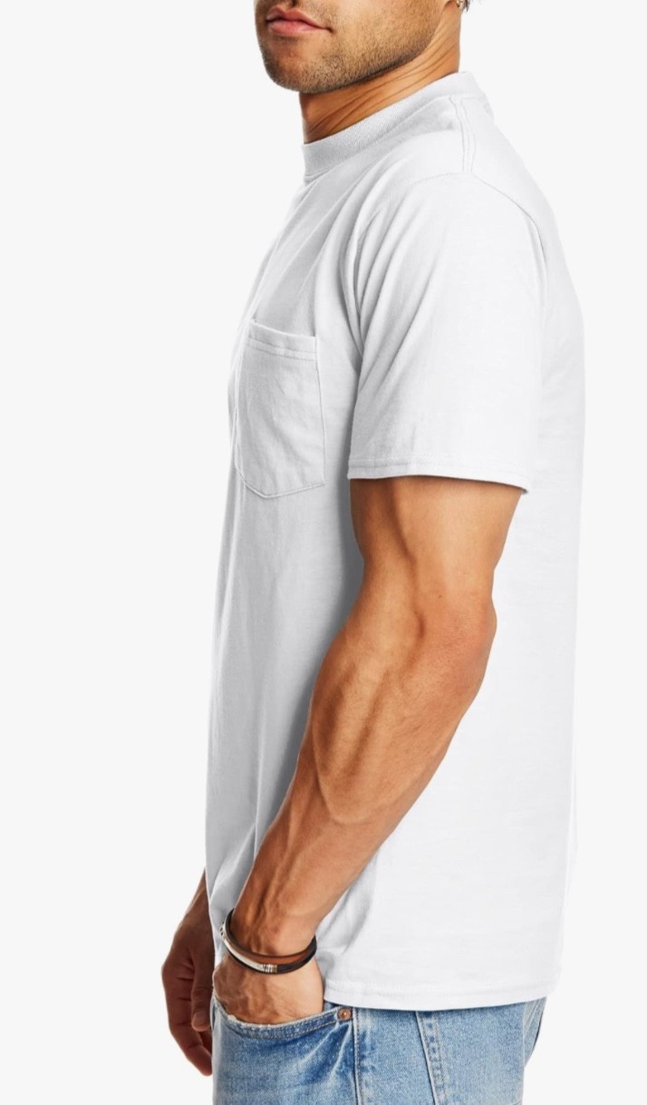 Hanes USA Men’s Beefy-T Plain Cotton Heavyweight Tee T-Shirt White 3XL NEW gallery