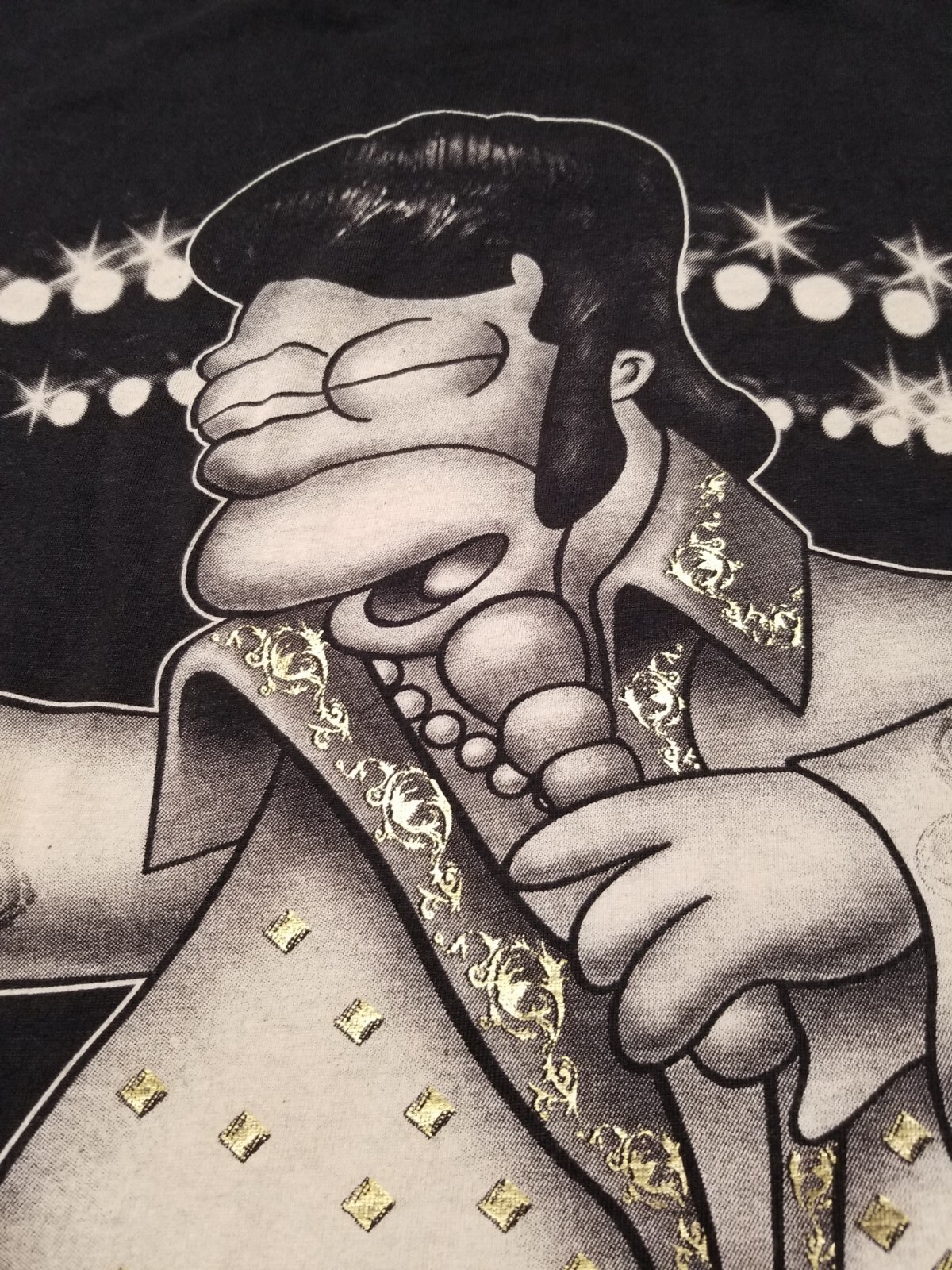 Vintage Homer Simpson Elvis Presley T Shirt Men 3XLT Tall Duff Rhinestone Rock gallery