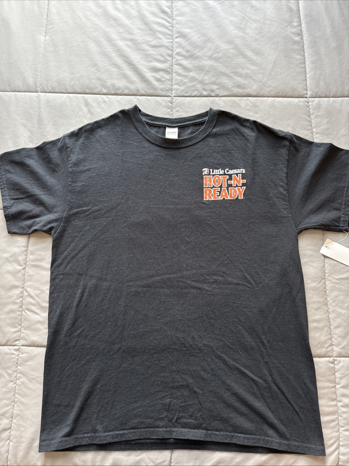 Y2K Little Caesars TShirt L Hot-N-Ready Pizza Genius Vintage Gildan Ultra Cotton gallery