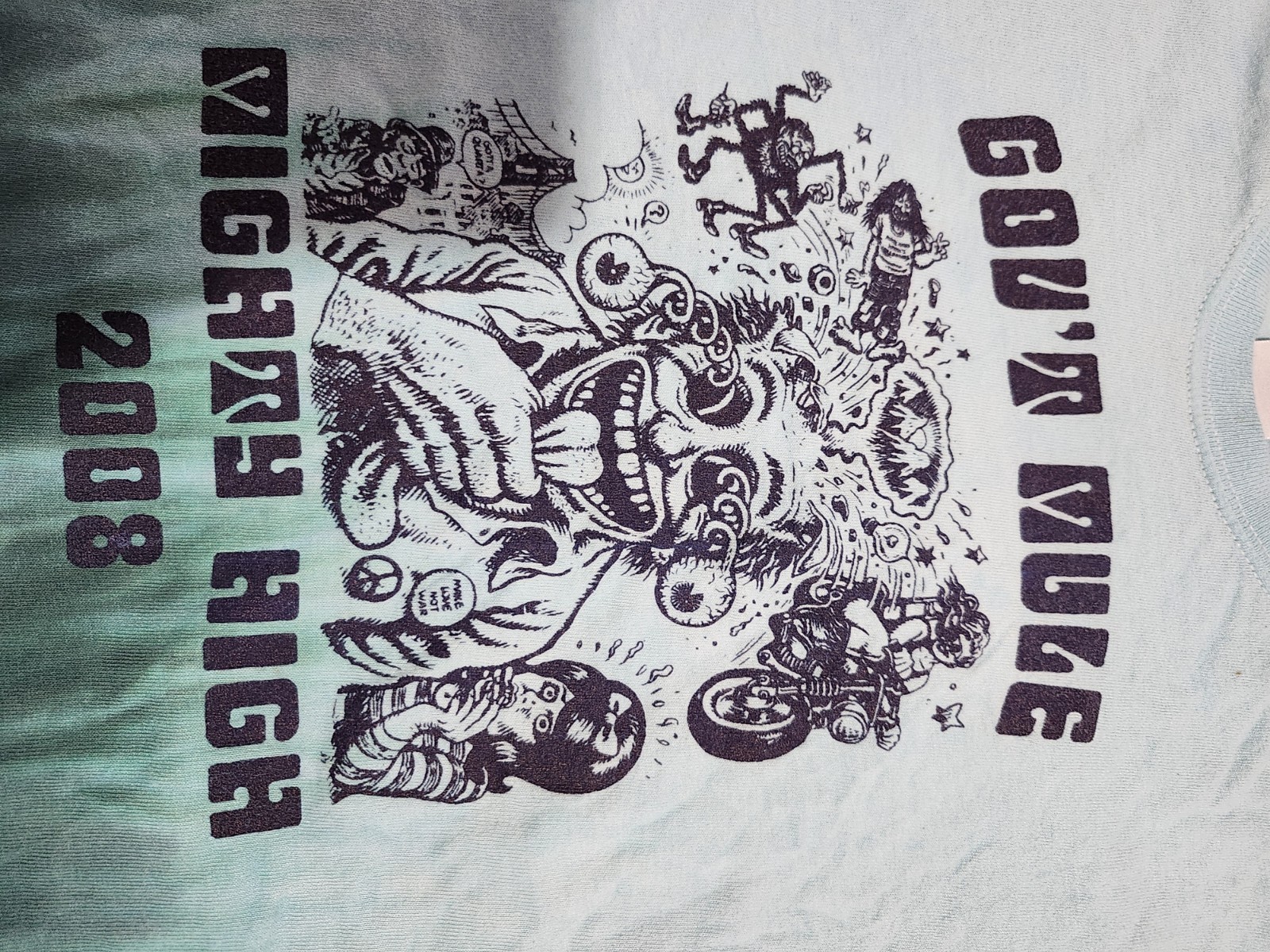 2008 Gov't Mule MIGHTY HIGH Band Music Concert Tour T-Shirt Tie Dye Dead Rock M gallery