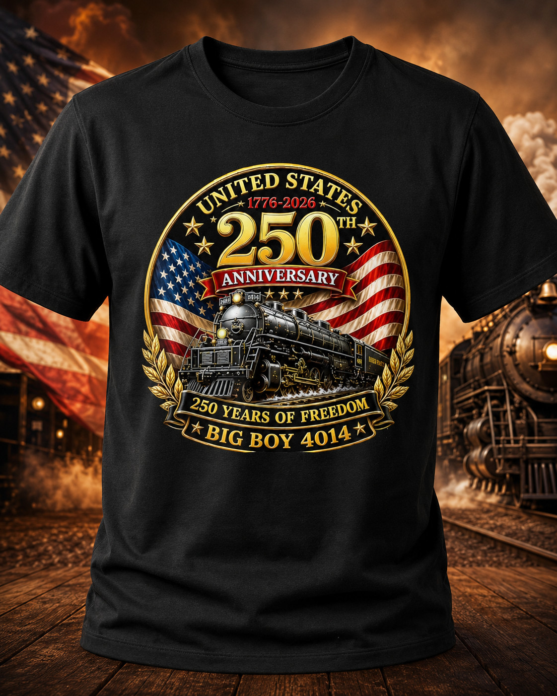Big Boy 4014 Vintage 250 Steam Locomotive Railroad Train T-Shirt gallery