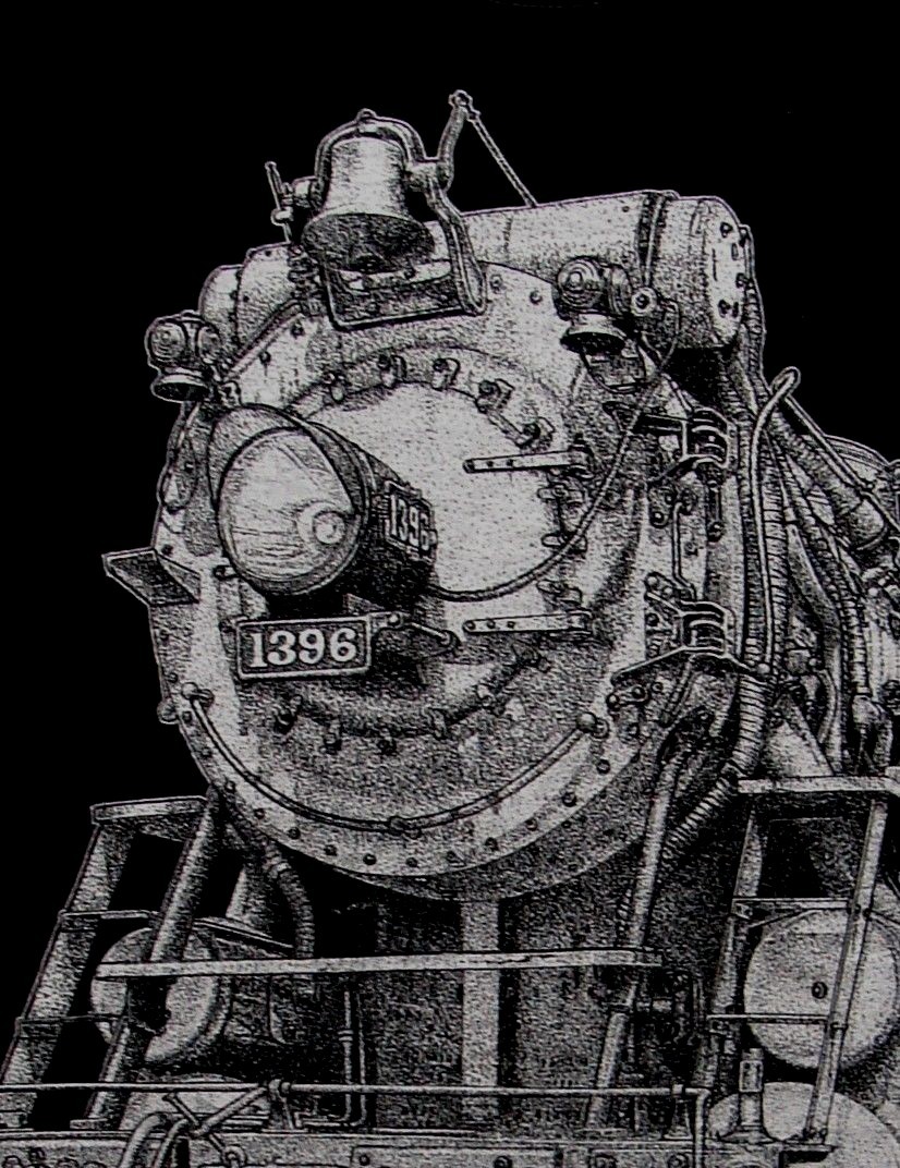 Steam Train Black T-shirt -- Crescent Limited Ps-4 Locomotive #1396 gallery