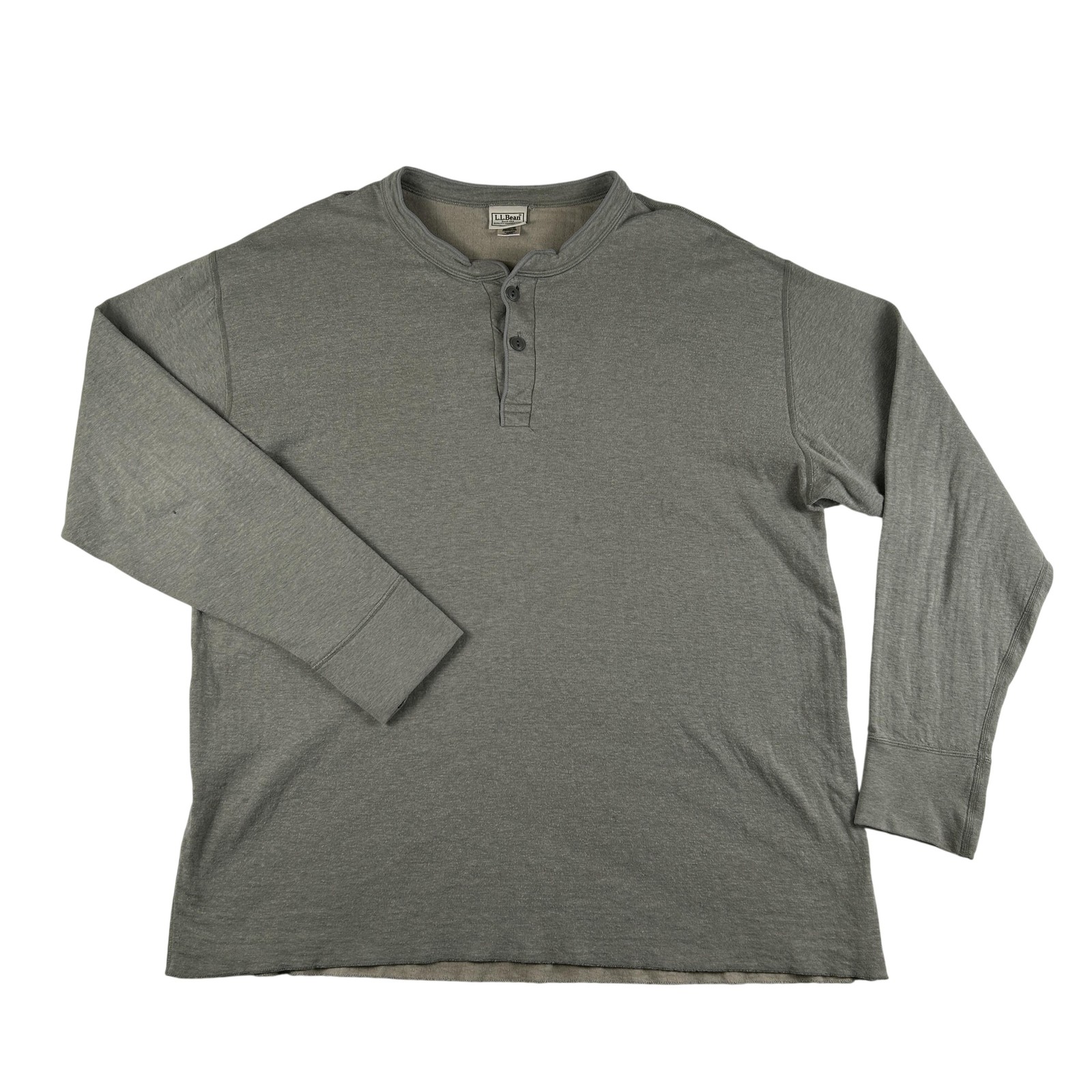 Vintage L.L.Bean Shirt Mens XL Long Sleeve Henley Double Layer Cotton Wool Nylon gallery
