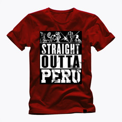 straight outta peru trendy AWESOME PERUVIAN pride GRAPHIC T SHIRT