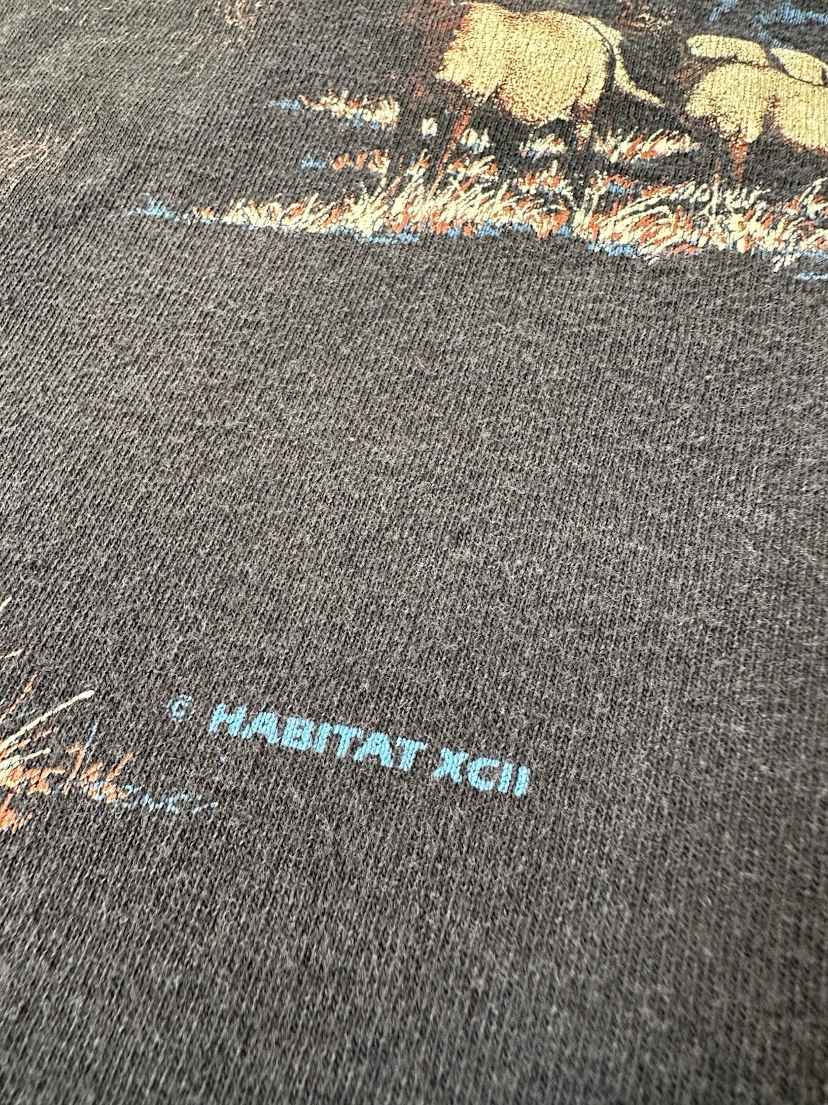 Vintage 90s Habitat Deer Graphic Nature Tee Shirt Men's XL USA Made Double Sided gallery